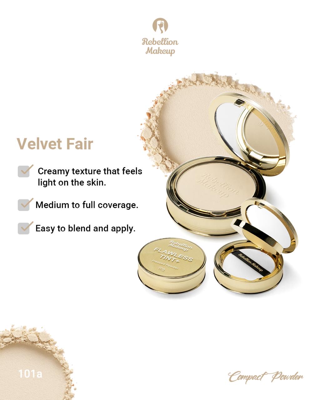 REBELLION MAKEUP Flawless Tint+ Pressed Powder ريبيليون ميكاب باودر مضغوط للبشرة