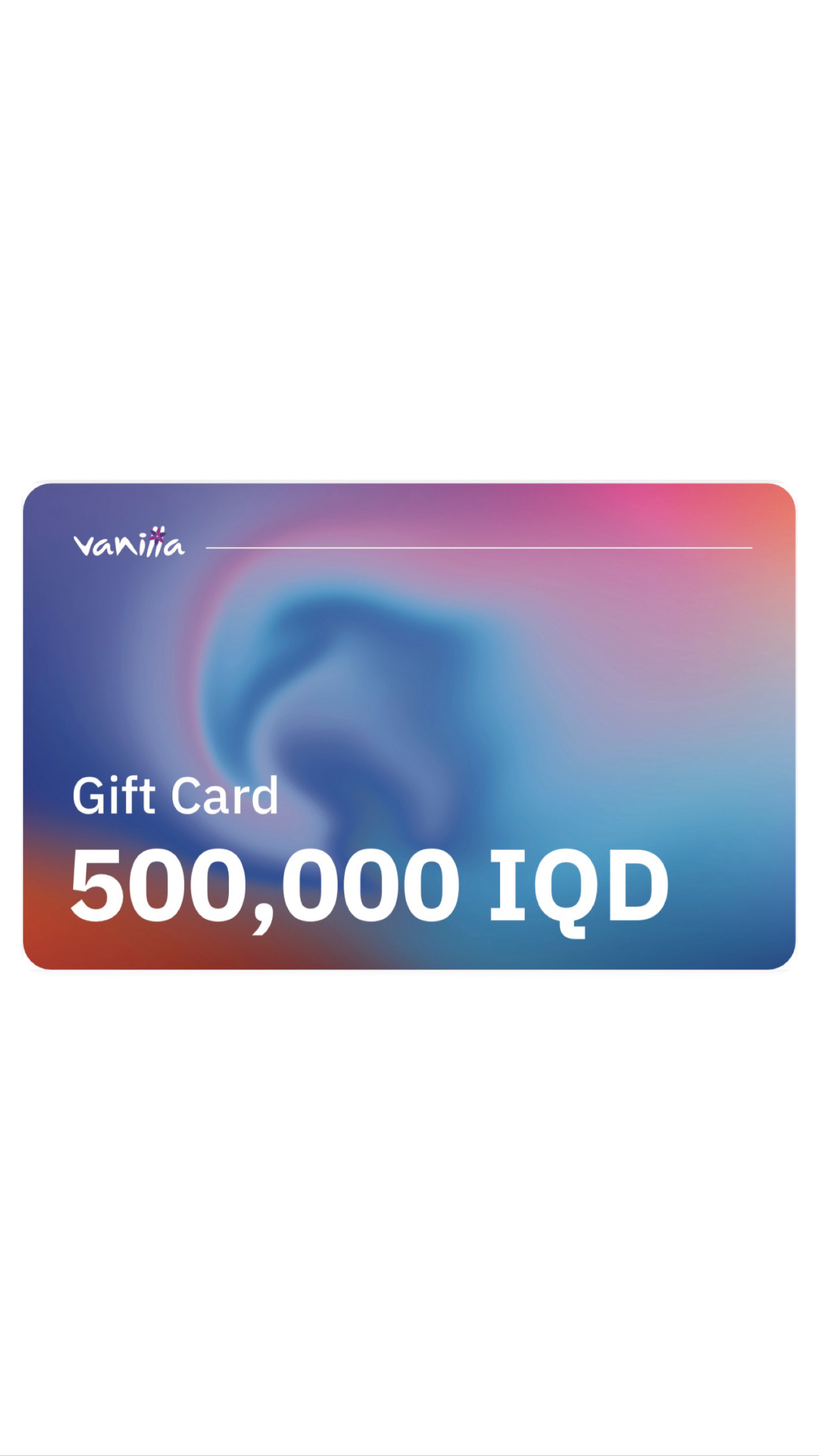VANILLA GIFT CARD 500k IRAQI DINAR فانيلا بطاقة هدية فئة ٥٠٠ الف