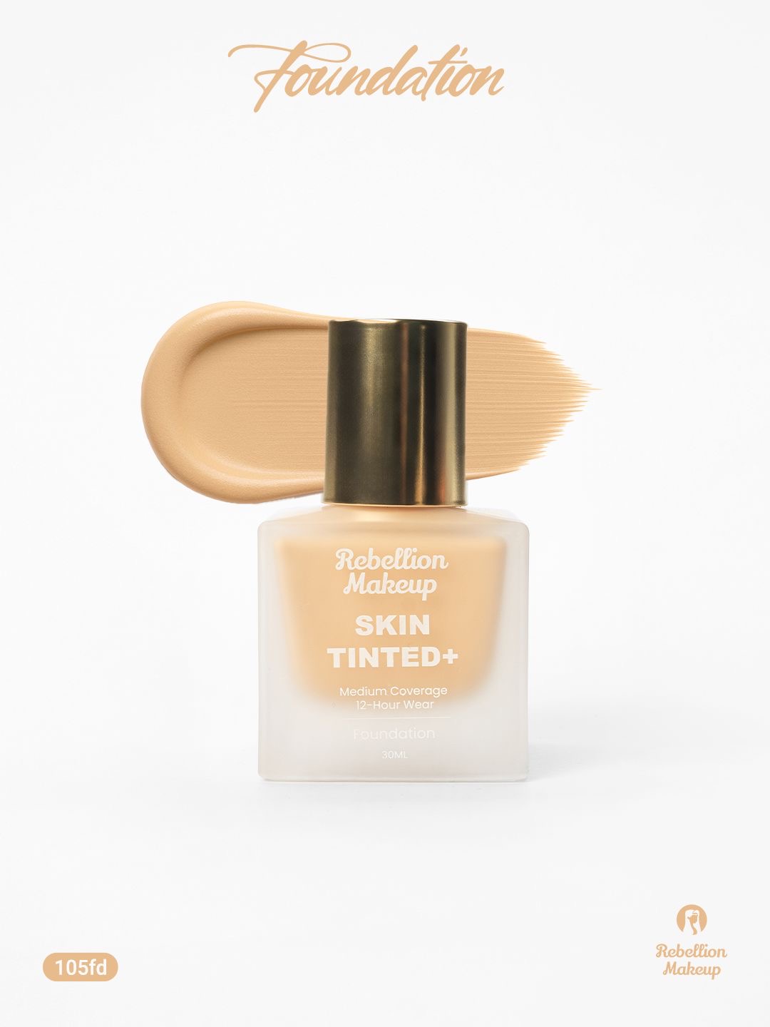 REBELLION MAKEUP Skin Tinted Medium Coverage 12-Hour Wear Foundation 30ml ريبيليون ميكاب كريم أساس بتغطية متوسطة