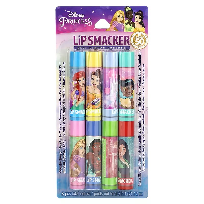 DISNEY LIP SMACKER Princes, Lip Balm, Party Pack, 8 Pack  ديزني ليب سماكر مرطب شفاه، عبوة من 8 قطع