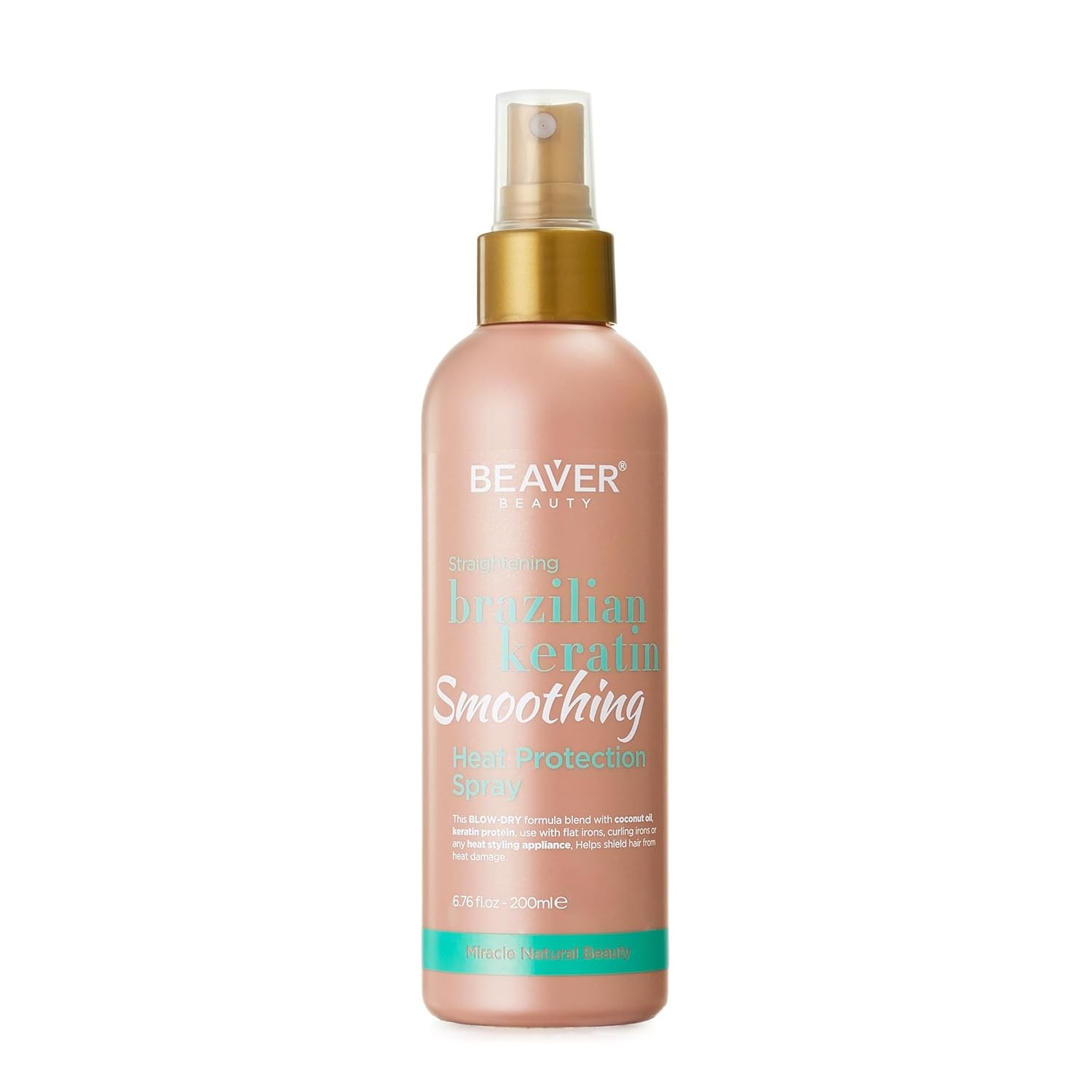 BEAVER Brazilian Keratin Heat Protection Spray 200ml  بيفر بخاخ واقي حرارة ومنعم للشعر بالكيراتين البرازيلي