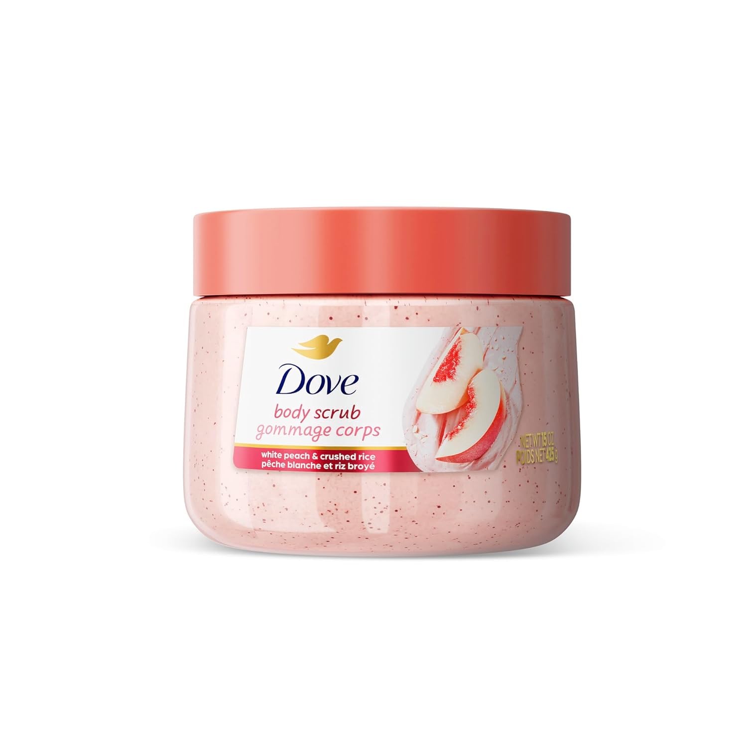 DOVE Body Scrub White Peach & Crushed Rice Body Scrub 425g دوف مقشر جسم بالخوخ الأبيض والأرز المطحون