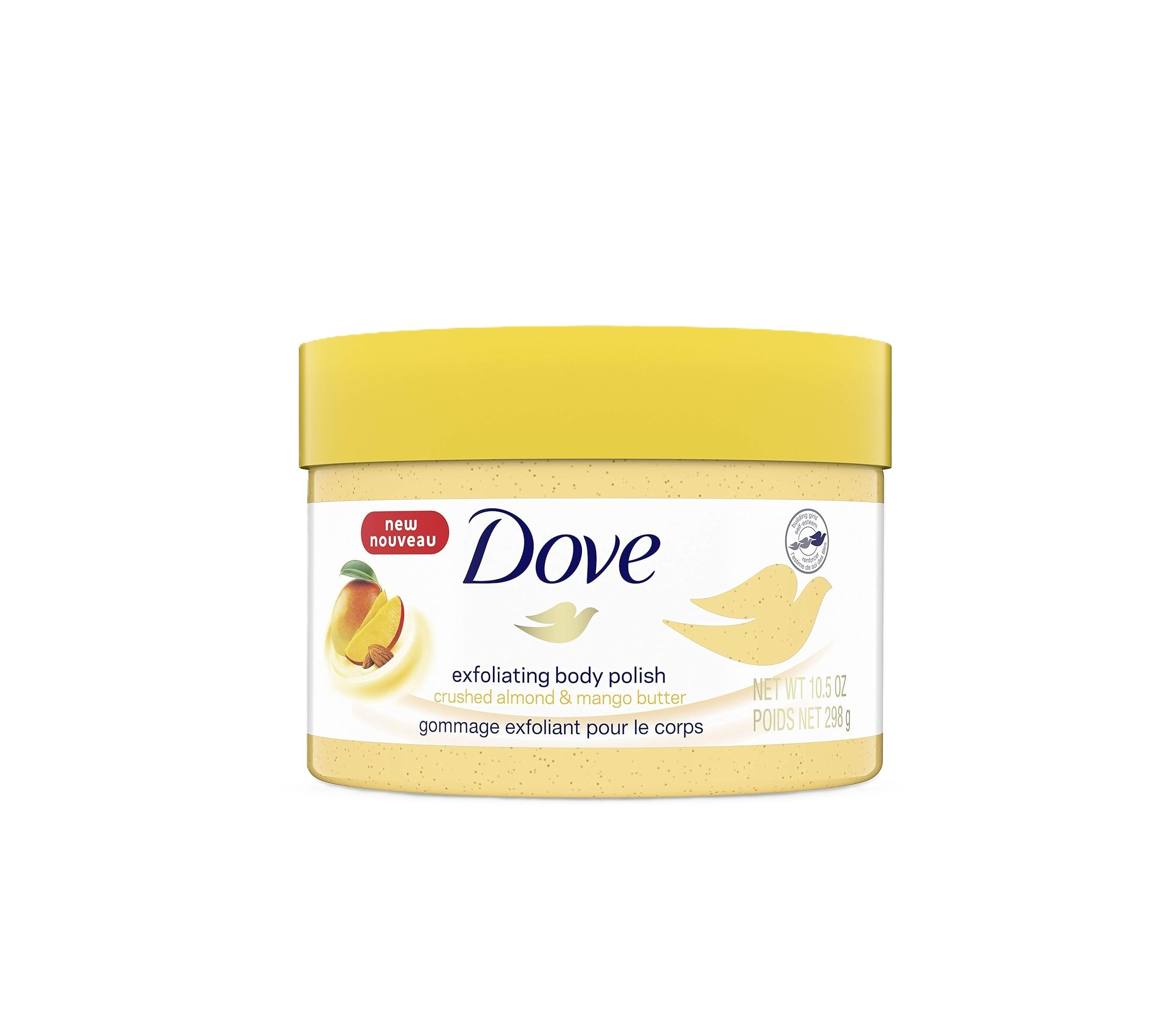 DOVE exfoliating body polish Crushed Almond and Mango Butter 298g  دوف مقشر الجسم بخلاصه اللوز وزبدة المانجو