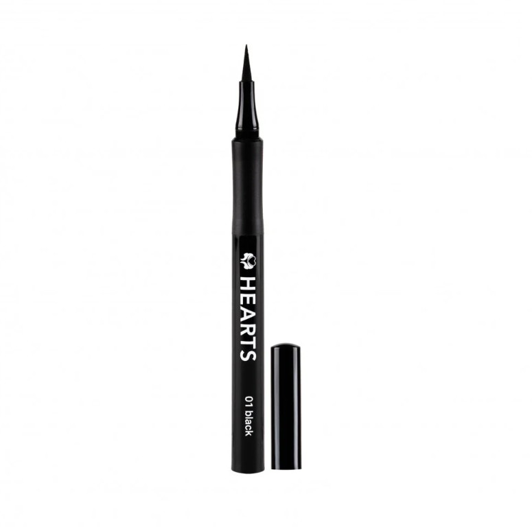 HEARTS LIQUID EYELINER - 01 Black  هارتس قلم تحديد العيون المقاوم للماء