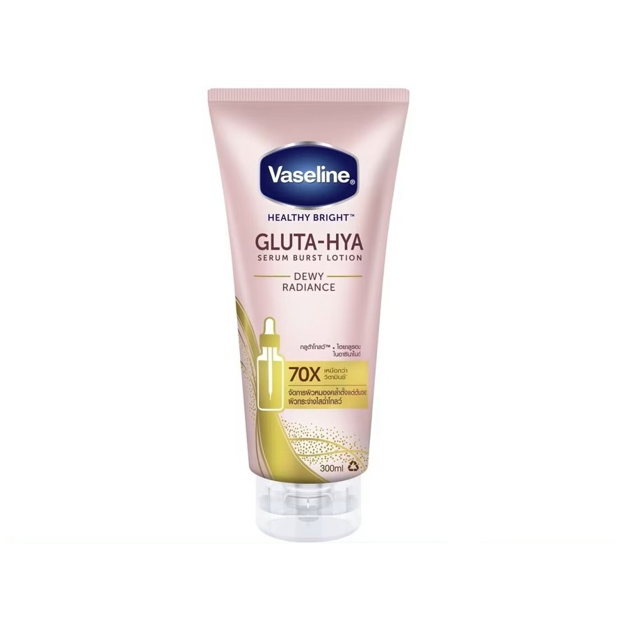 VASELINE HEALTHY BRIGHT GLUTA-HYA SERUM BURST LOTION DEWY RADIANCE 70x 300ml فازلين هيلثي برايت سيروم مرطب للجسم