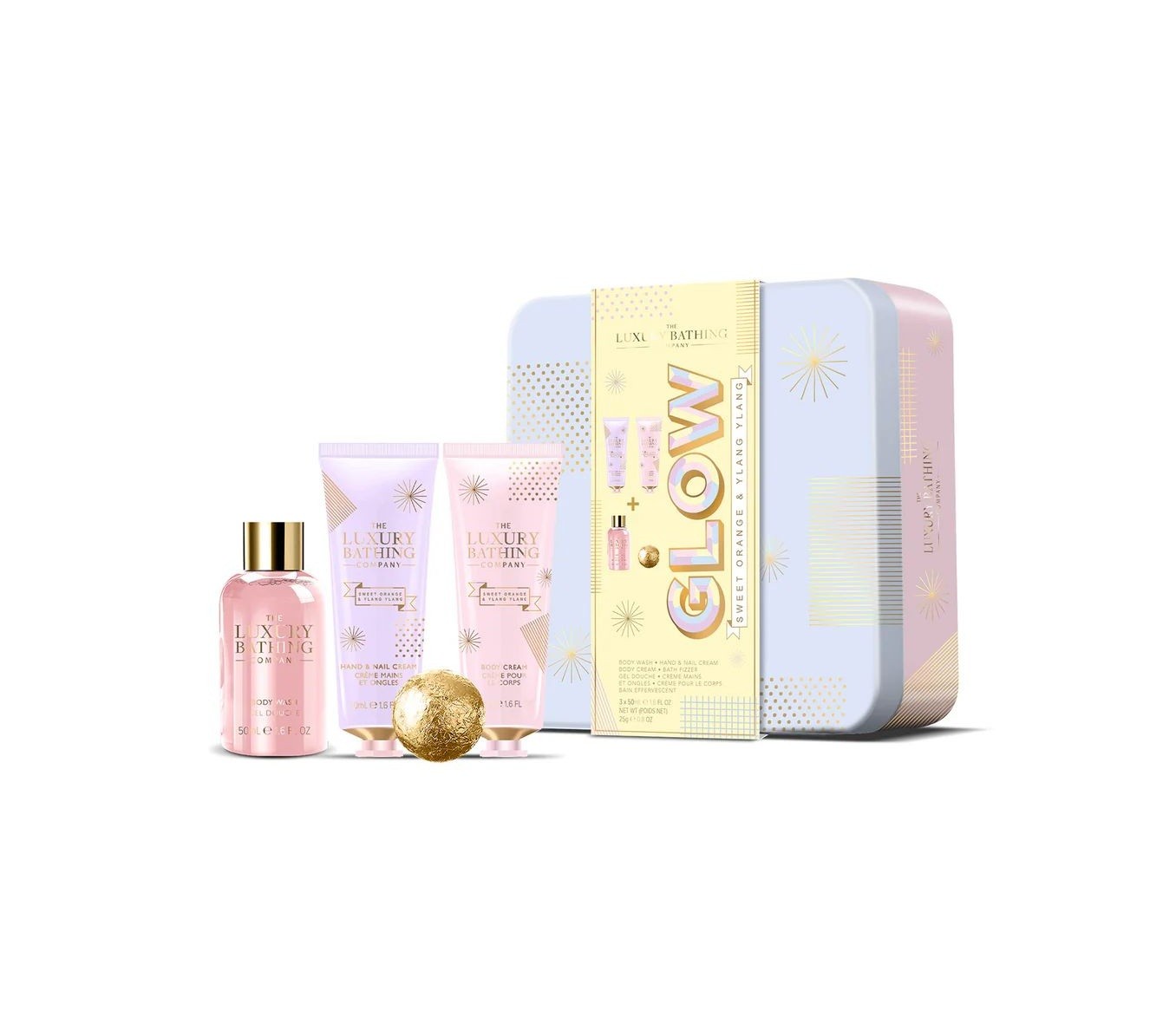 THE LUXURY BATHING Sweet Orange & Ylang Ylang Relax & Unwind Set  مجموعة للعناية باليدين والجسم برائحة البرتقال الحلو والإيلنغ من ذا لكجري باثنك