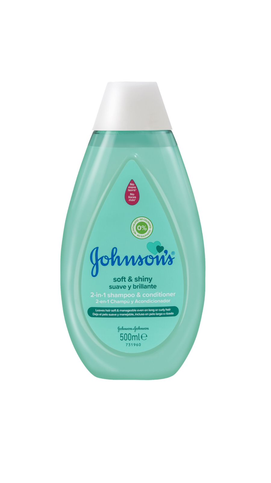 JOHNSON SOFT & SHINY SUAVE Y BRILLANTE 2-IN-1 SHAMPOO & CONDITIONER 500ml جونسون شامبو + بلسم للاطفال