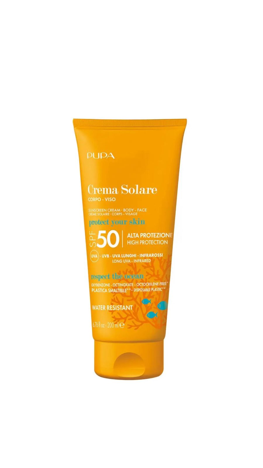 PUPA MILANO Sunscreen Cream SPF 50 200ml كريم واقي من اشعة الشمس بعامل حماية من بوبا ميلانو