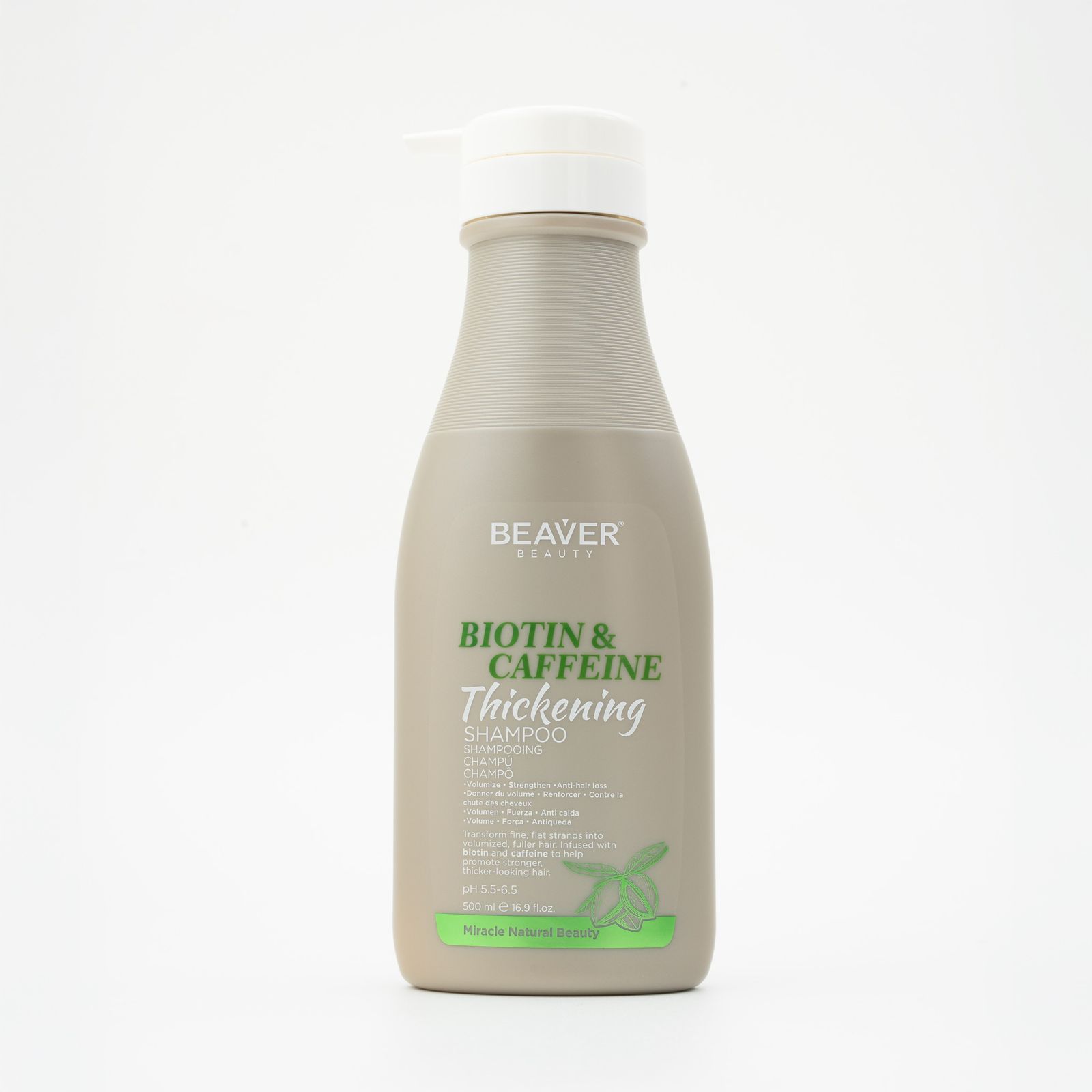 BEAVER Biotin and Caffeine Thickening Shampoo 500ml  بيفر شامبو لتكثيف الشعر الخفيف والضعيف