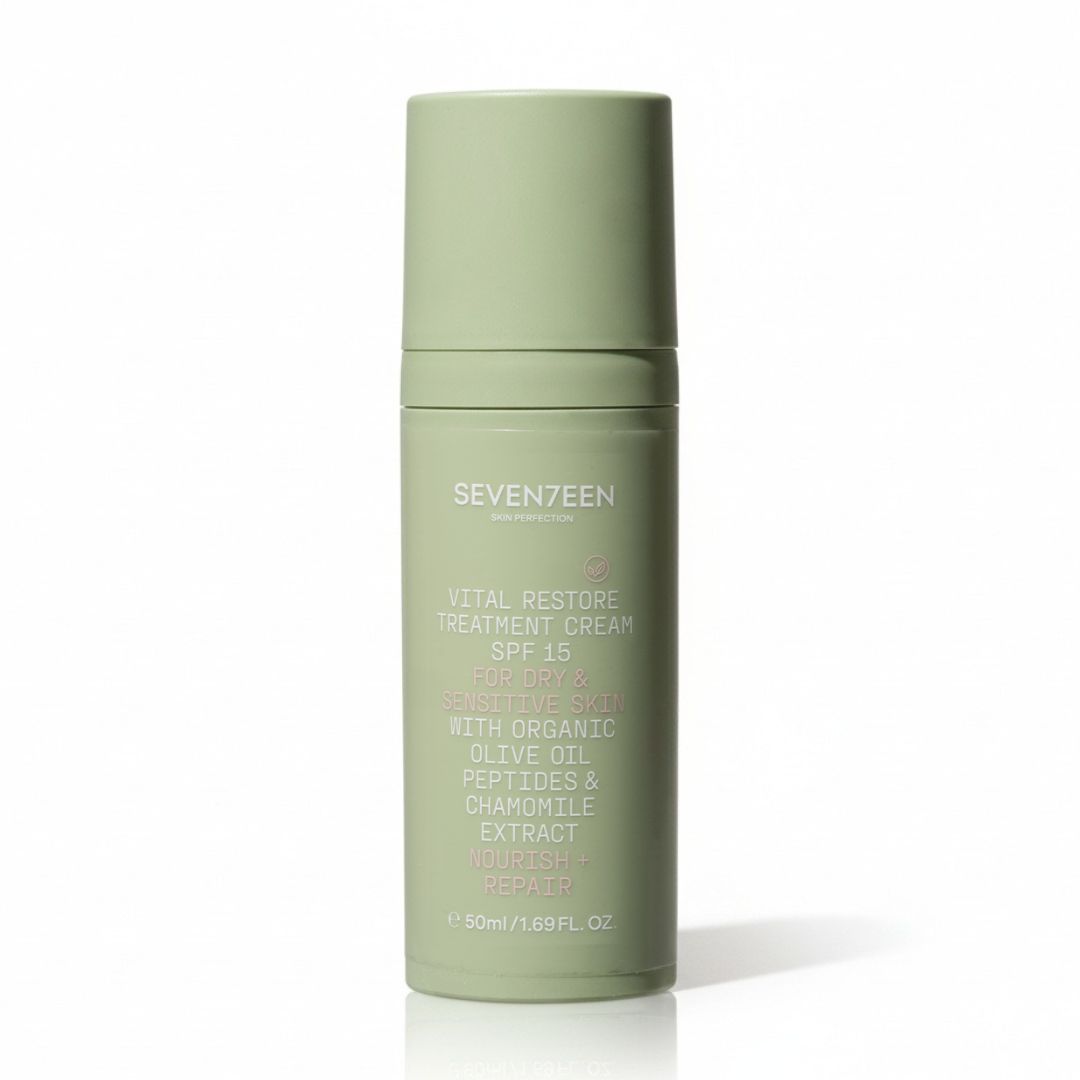 SEVENTEEN VITAL RESTORE TREATMENT CREAM  SPF 15 FOR  DRY & SENSITIVE SKIN 50ml سڤينتين كريم معالج للبشرة الجافة والحساسة مع عامل حماية من أشعة الشمس