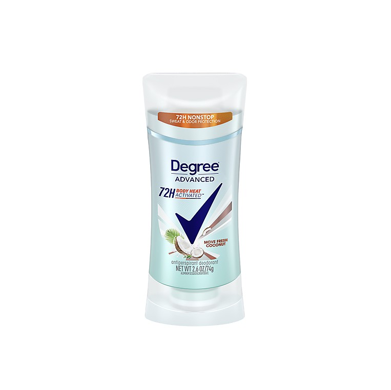 DEGREE ADVANCED Antiperspirant Deodorant Move Fresh Coconut 72-Hour Sweat & Odor Protection 74G مزيل تعرق للنساء من دكري
