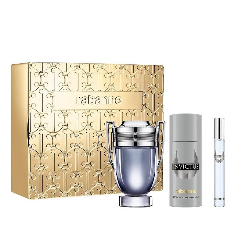 PACO RABANNE Invictus 3-Piece Gift Set for Men Eau De Toilette 100ml gift set مجموعة هدايا باكو راباني للرجال