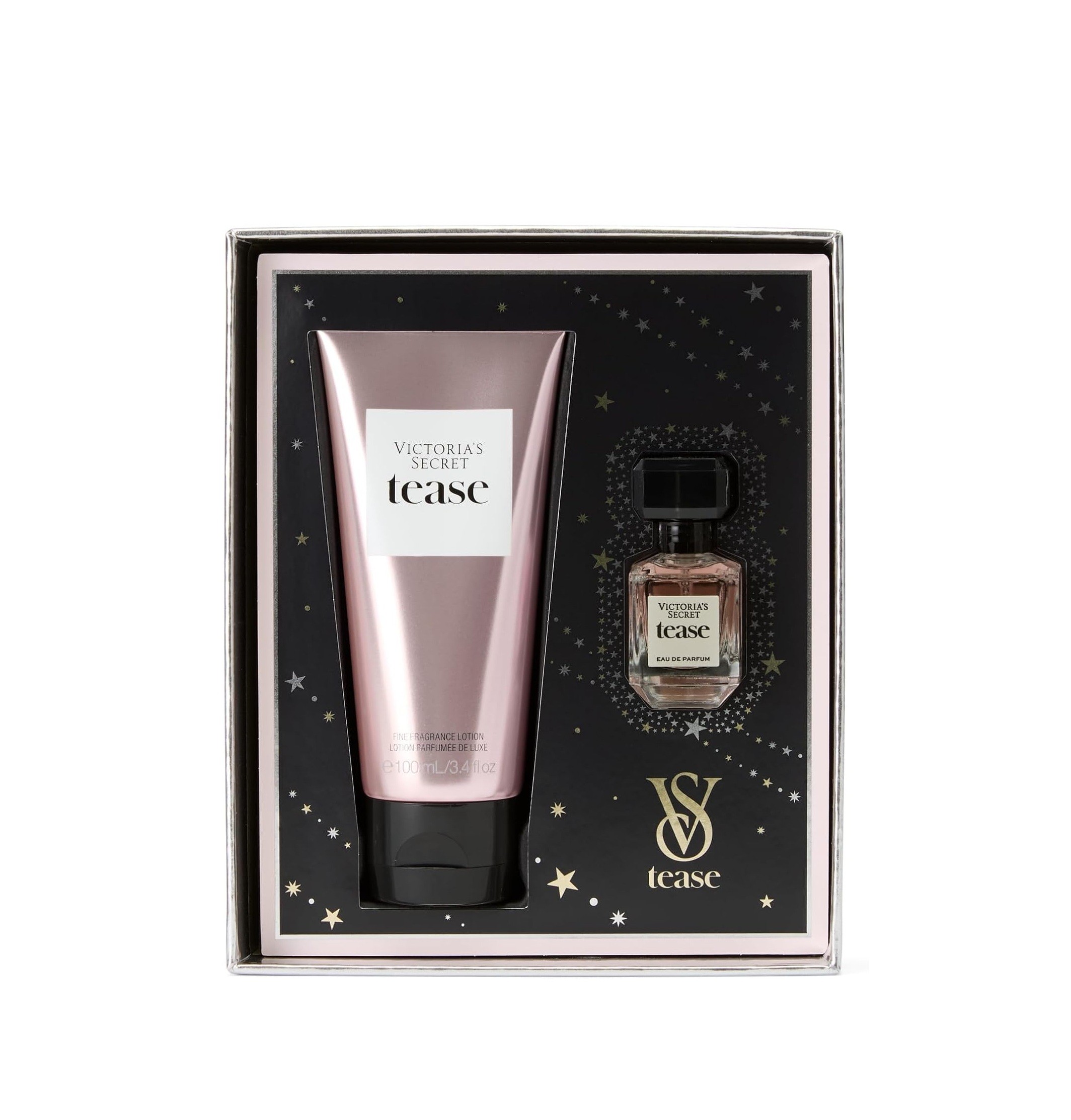 VICTORIA'S SECRET TEASE FRAGRANCE DUO SET (7ml + lotion 100ml) فيكتوريا سيكرت بكج هدايا للنساء