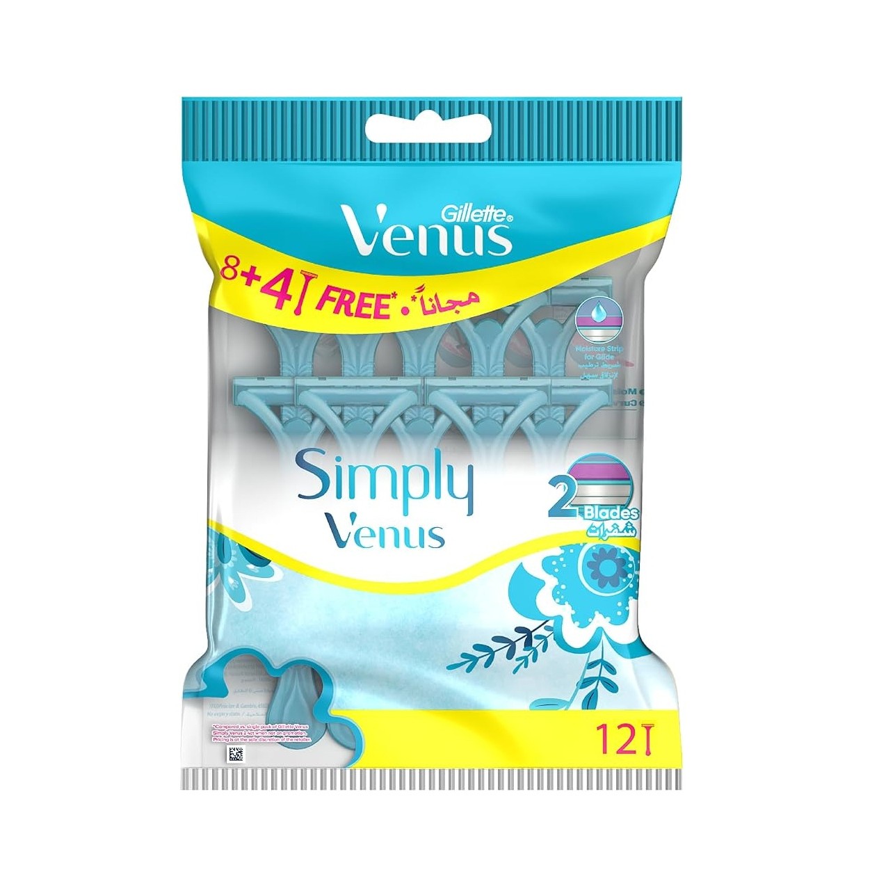 GILLETTE VENUS SIMPLY 2-BLADES (8=4 free) جيليت شفرات للنساء