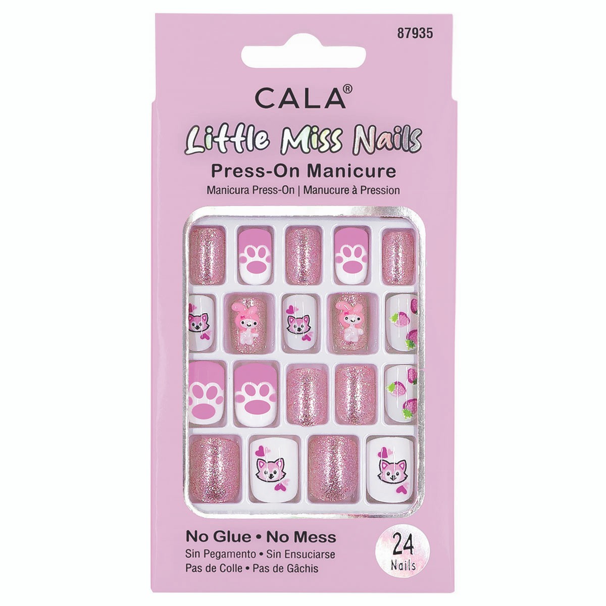 CALA LITTLE MISS NAILS PINK/GLITTER 87935   كالا اظافر اصطناعية