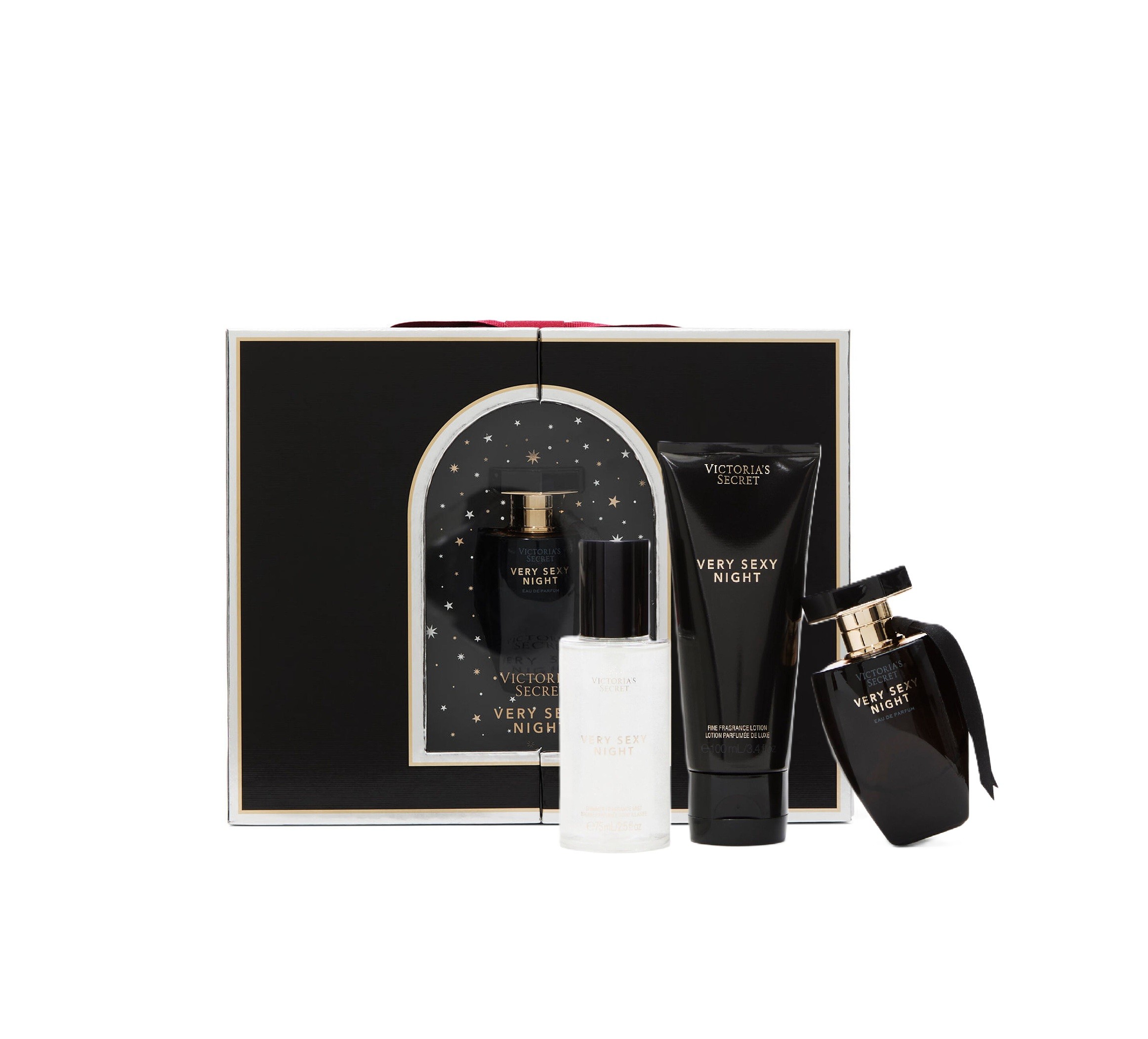 VICTORIA'S SECRET Very Sexy Night Fragrance Trio (50ml + Mist 75ml + lotion 100ml) فيكتوريا سيكرت بكج هدايا للنساء