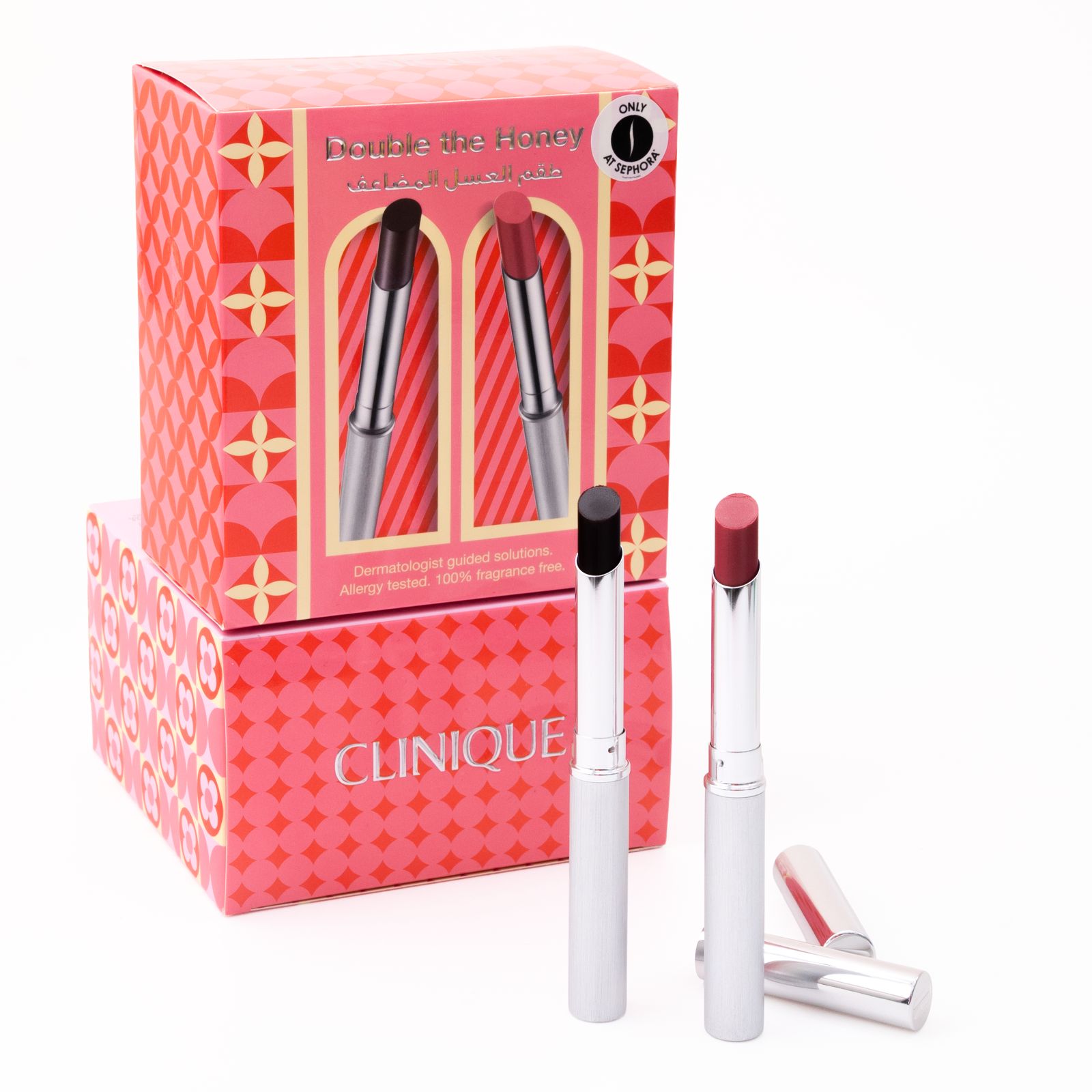 CLINIQUE Double The Honey Set كلينك مجموعة احمر شفاه مرطبة