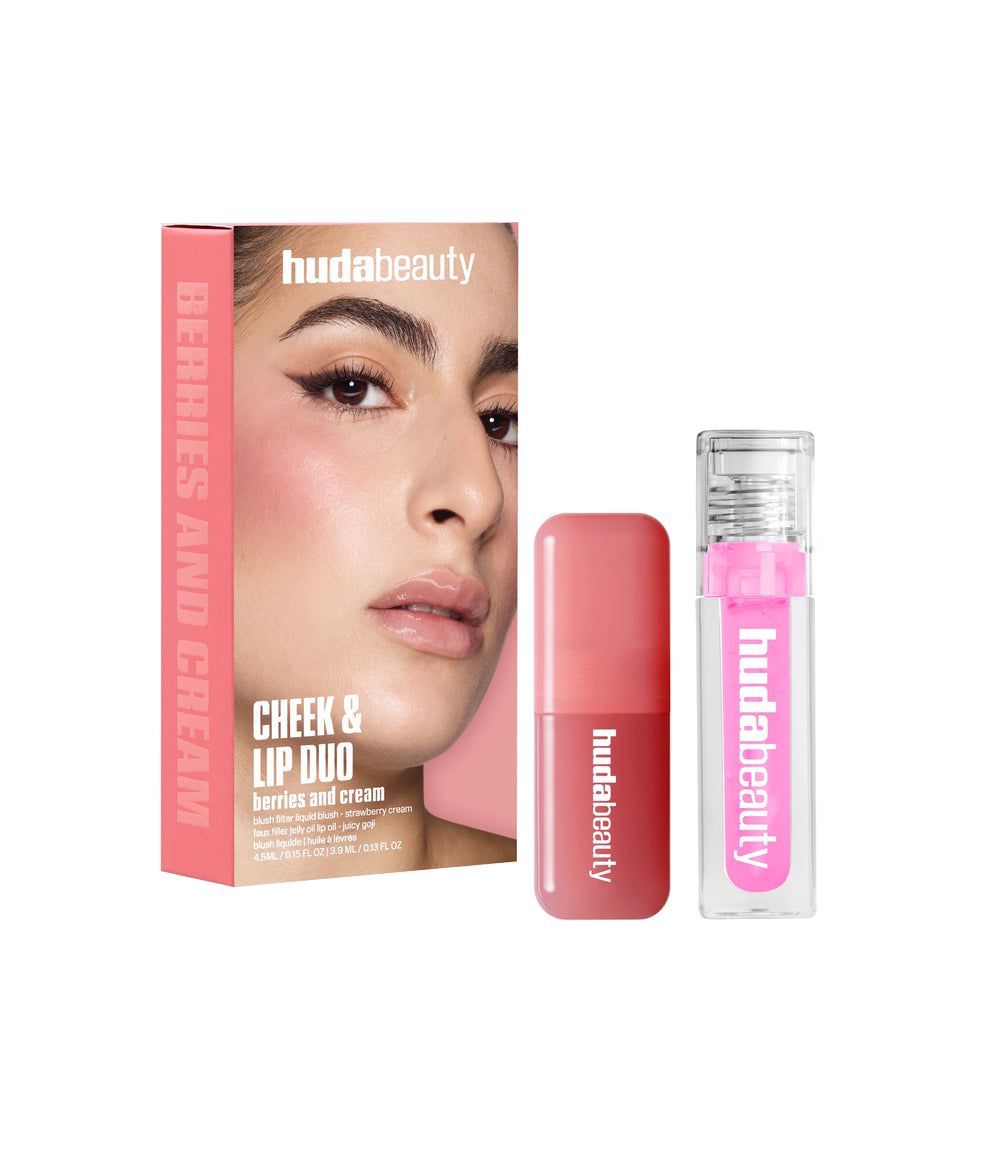 HUDA BEAUTY CHEEK & LIP DUO BERRIES AND CREAM RAMADAN SET هدى بيوتي بگج هدايا للنساء