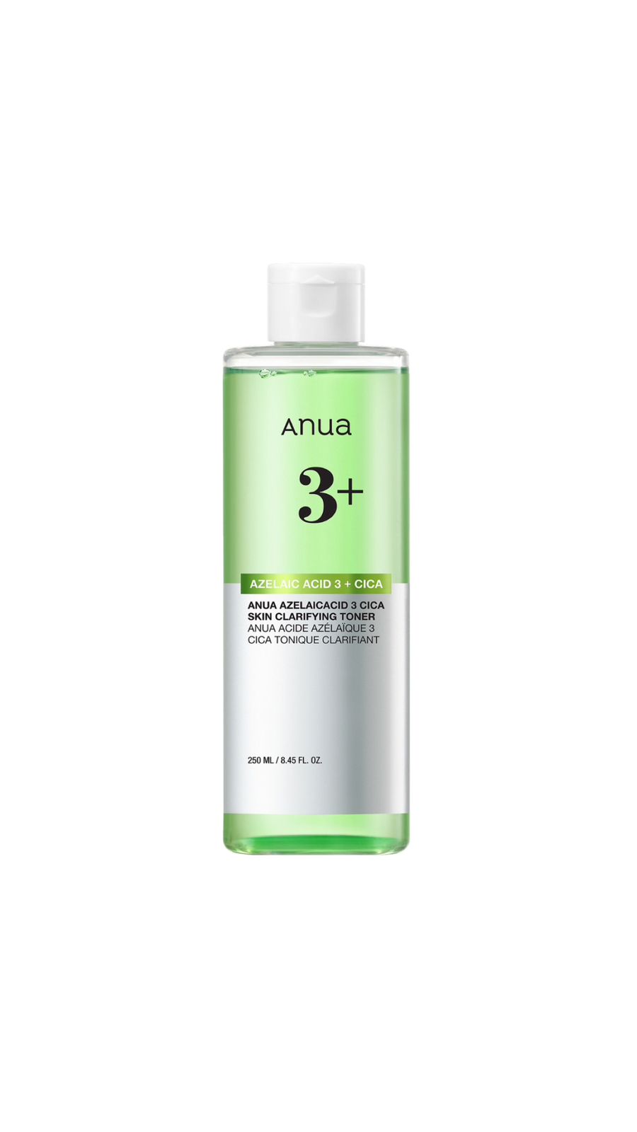 ANUA AZELAIC ACID 3 CICA SKIN CLARIFYING TONER 250ml (For Sensitive Acne-Prone Skin) أنوا تونر للعناية بالبشرة الحساسة والمعرضة للحبوب
