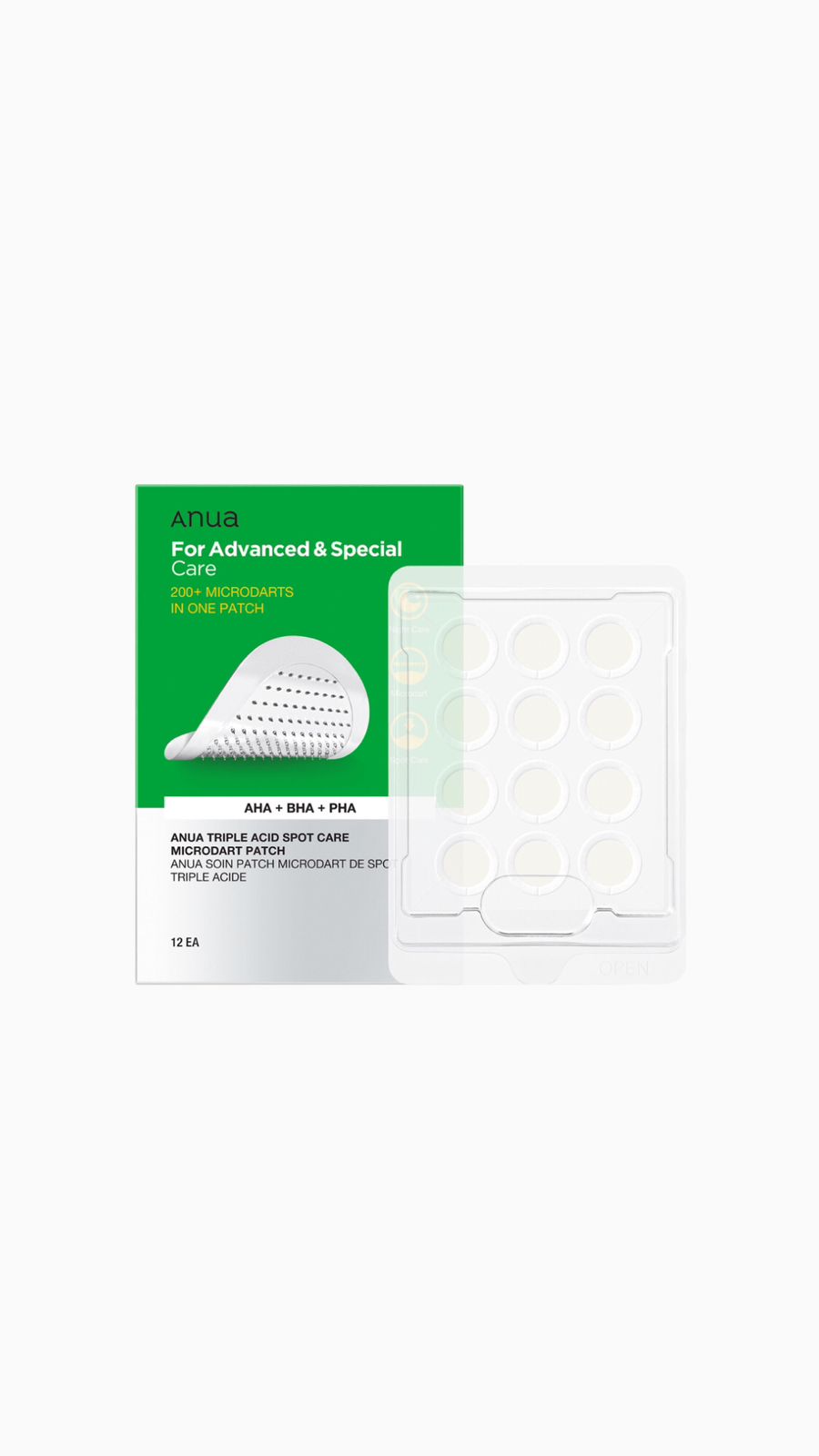 ANUA TRIPLE ACID SPOT CARE MICRODART PATCH - 12 PIECE أنوا لاصقات معالجة للحبوب
