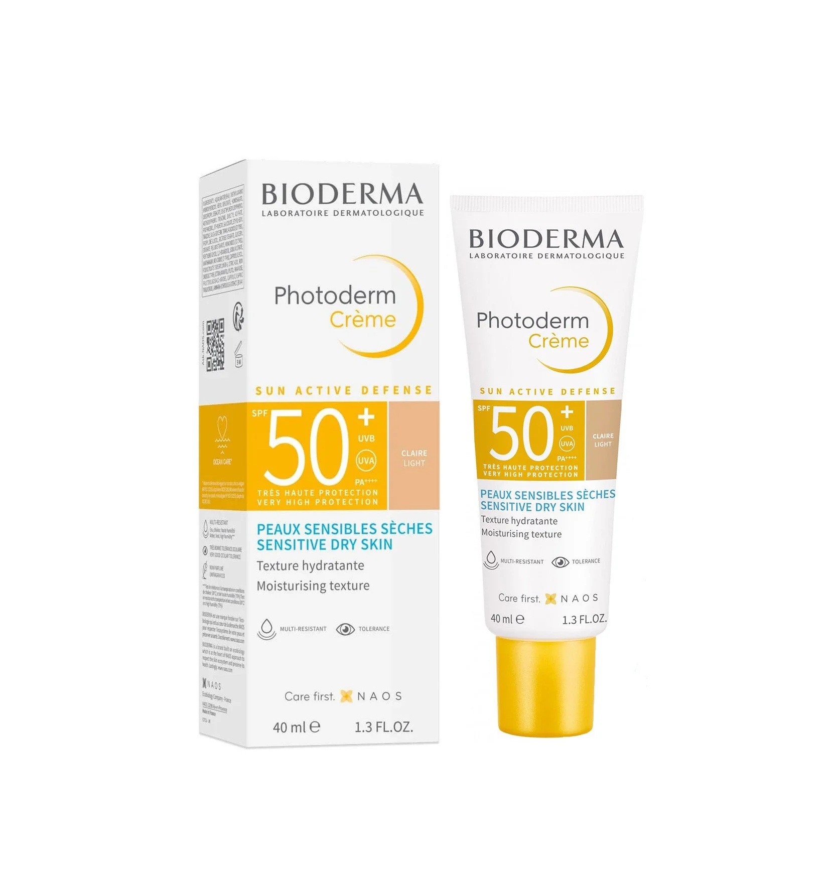 BIODERMA Photoderm SPF 50+ Claire Light Cream for Sensitive Dry Skin 40ml  بايوديرما كريم واقي من اشعة الشمس مرطب للبشرة الحساسة والجافة