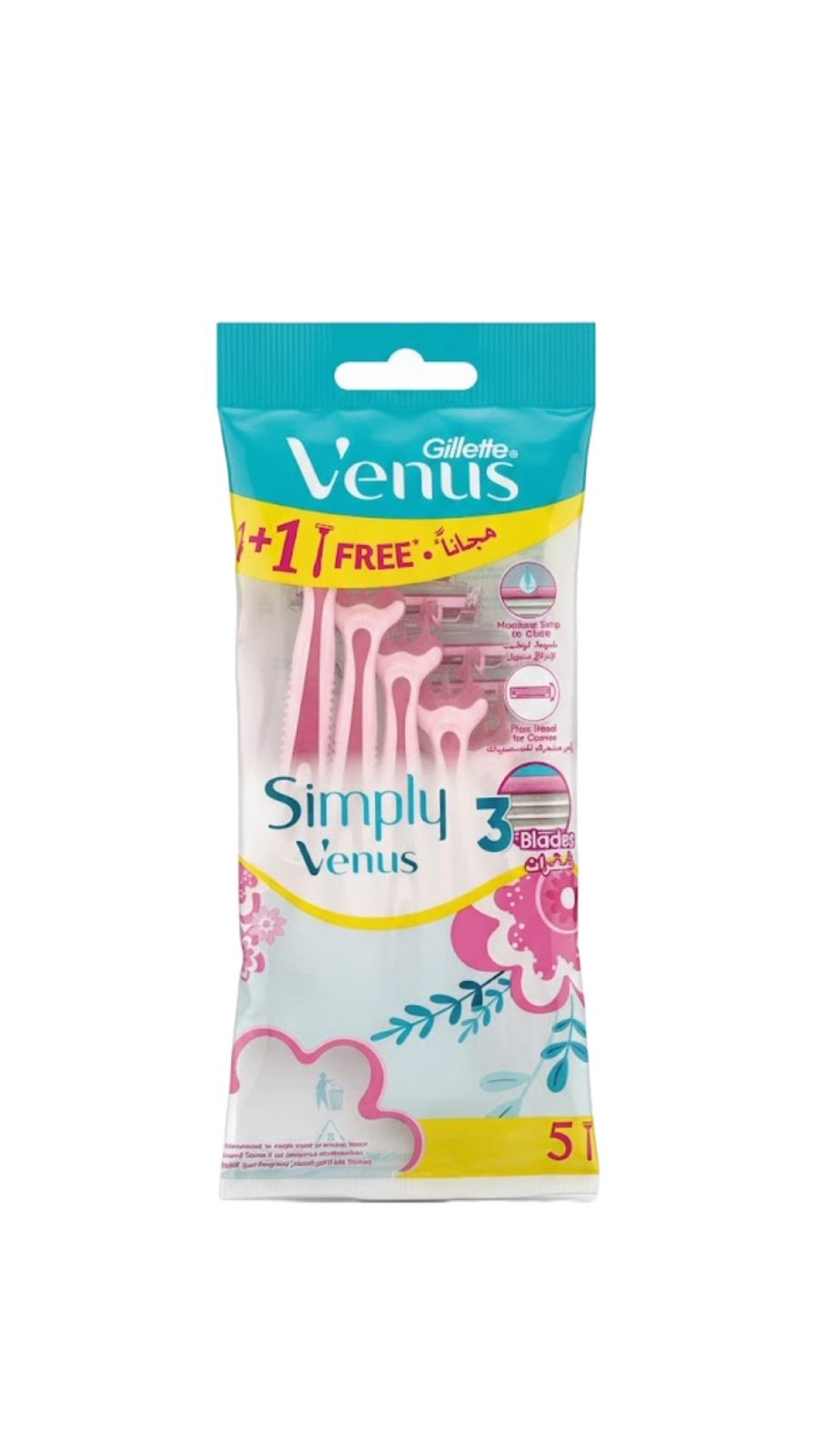 GILLETTE VENUS SIMPLY (4+1 FREE) جيليت فينوس شفرات للنساء