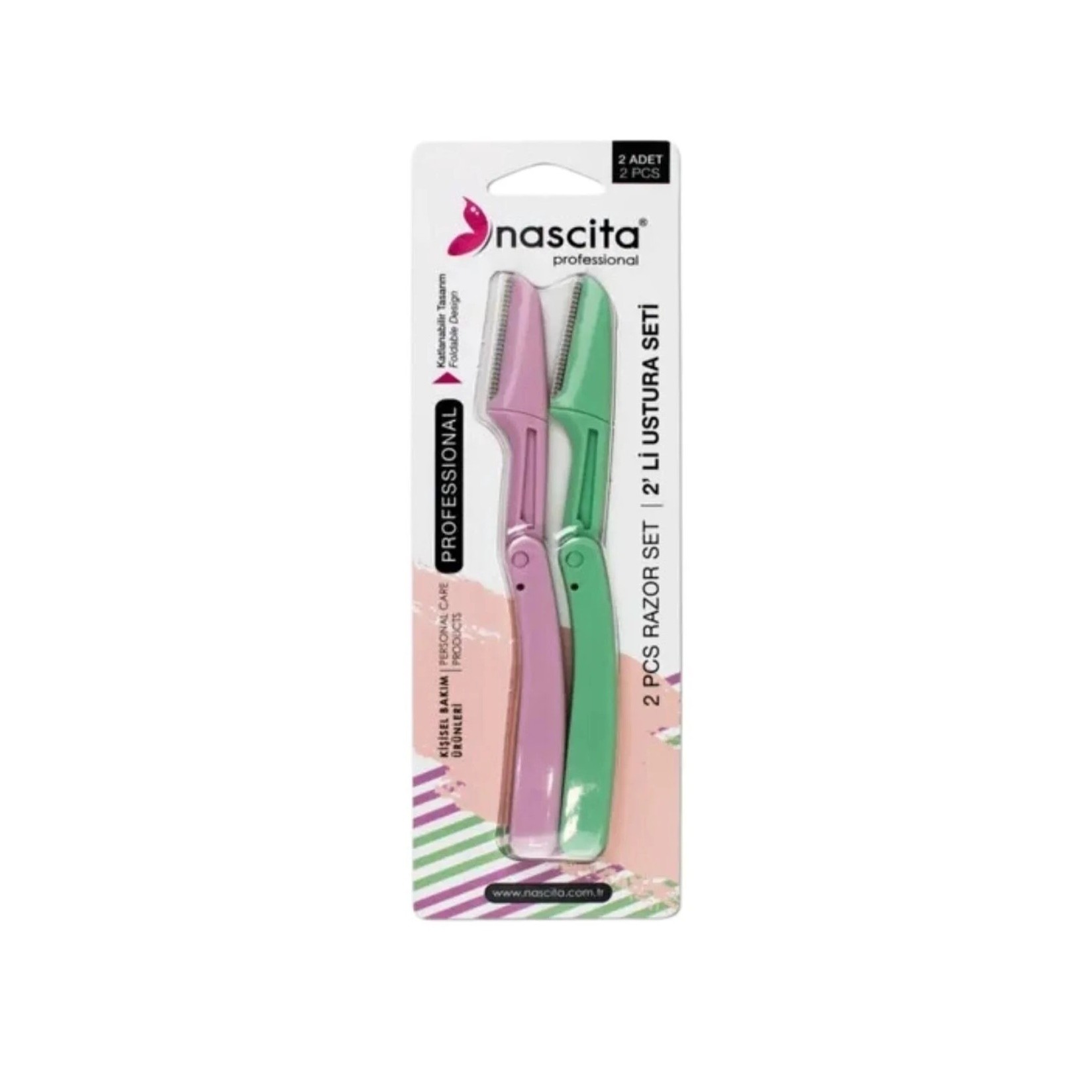 NASCITA 2PCS RAZOR SET - 16 ناسيتا سيت شفرات الحواجب