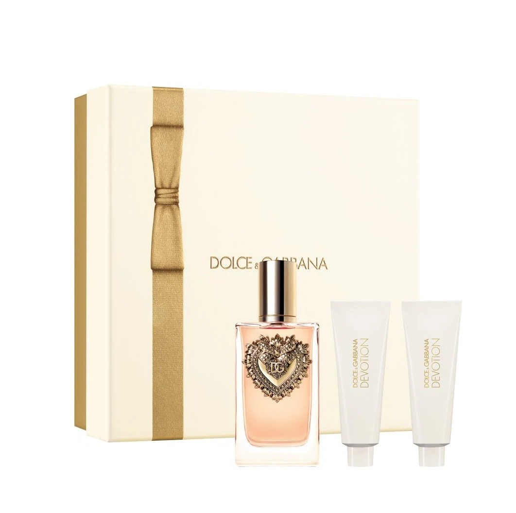 DOLCE & GABBANA DEVOTION WOMEN GIFT SET (EDP 100ml + lotion 50ml + shower gel 50ml) دولجي كابانا بكج هدايا للنساء