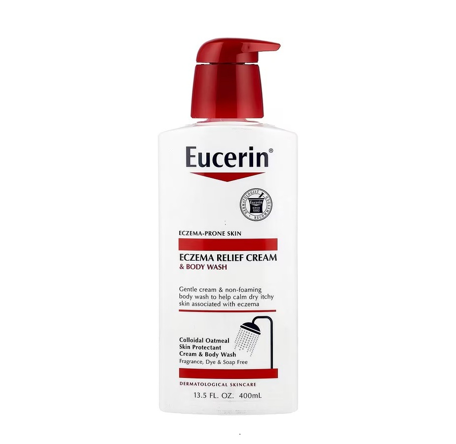 EUCERIN Eczema Relief Cream & Body Wash 400ml يوسيرين غسول معالج ومهدئ للجسم الذي يعاني من  الأكزيما