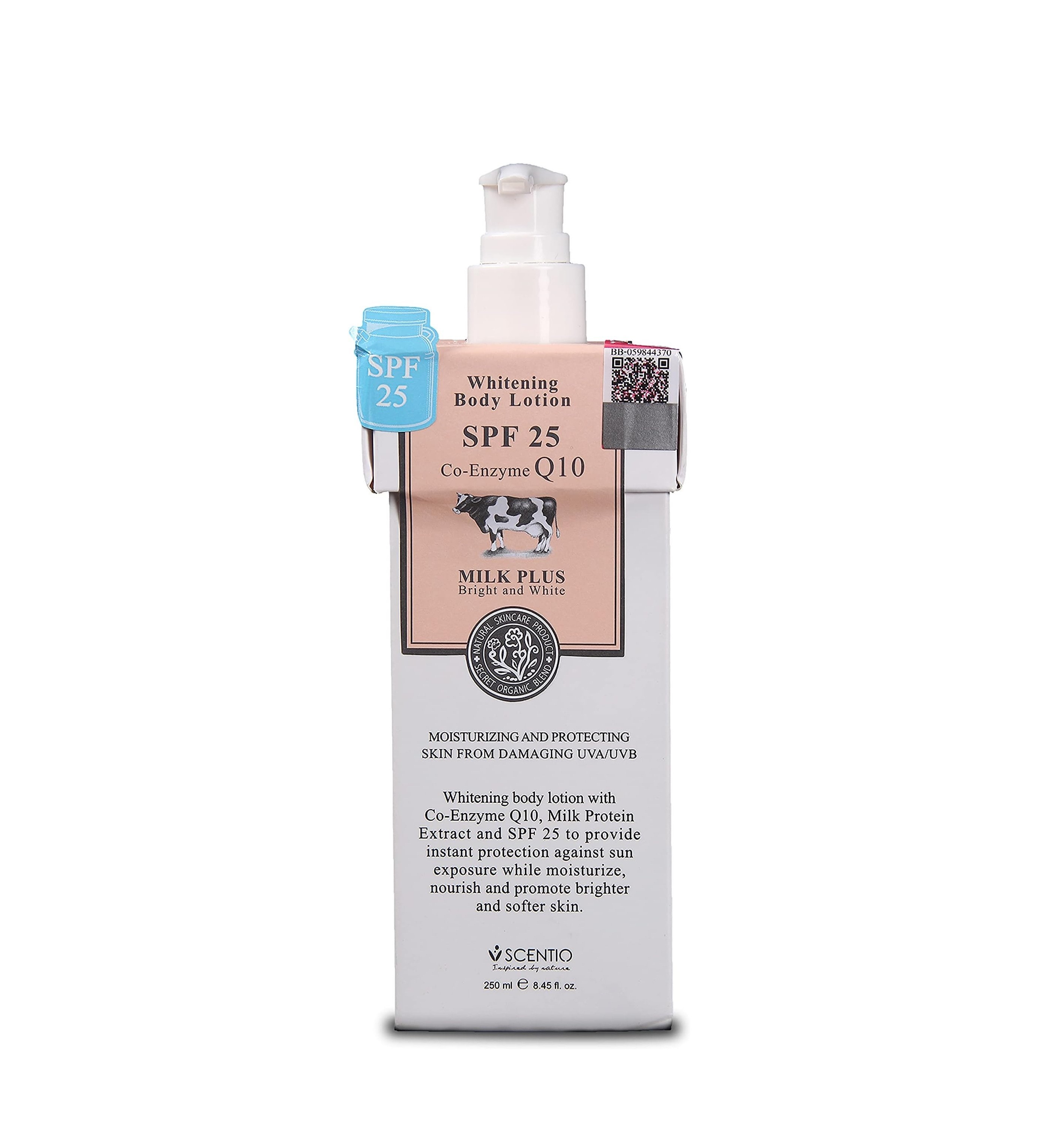 SCENTIO Milk Plus Body Lotion Extra SPF25 250ml  سينتيو لوشن حليبي مرطب للجسم مع عامل حماية من اشعة الشمس