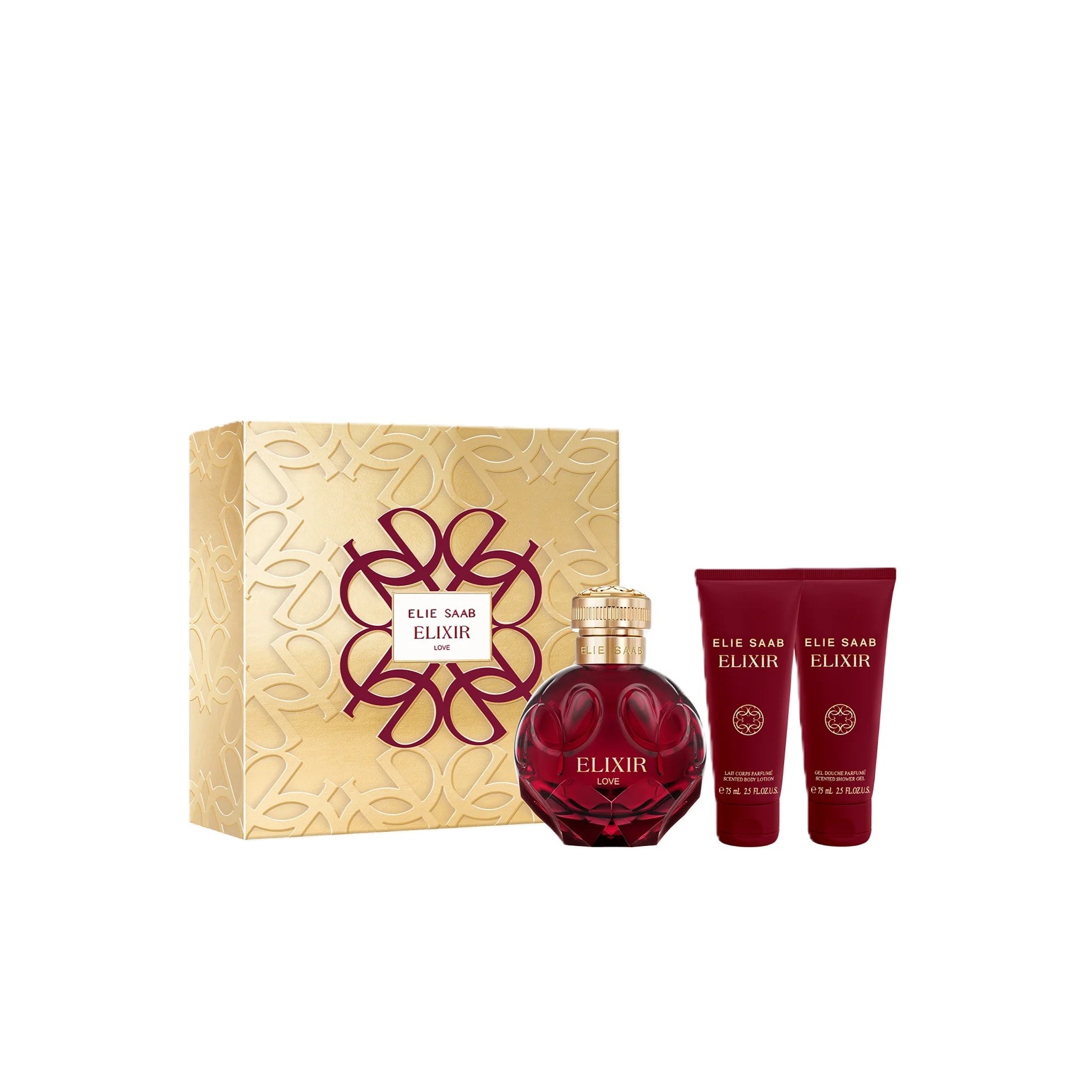 ELIE SAAB ELIXIR LOVE GIFT SET (EDP 100ML + LOTION 75ML + SHOWER GEL 75ML)  ايلي صعب بكج هدايا للنساء