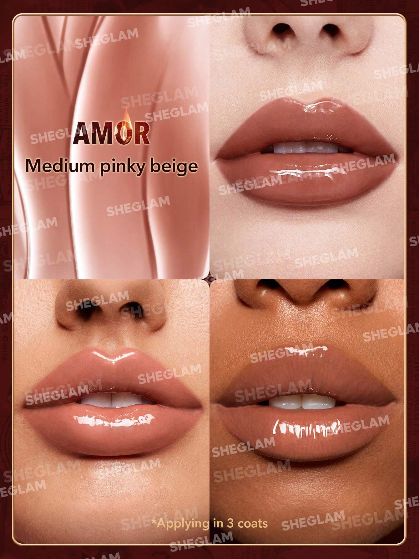 SHEGLAM Ember Rose Immortal Love Nourishing Lip Gloss  شيكلام ملمع شفاه مغذي