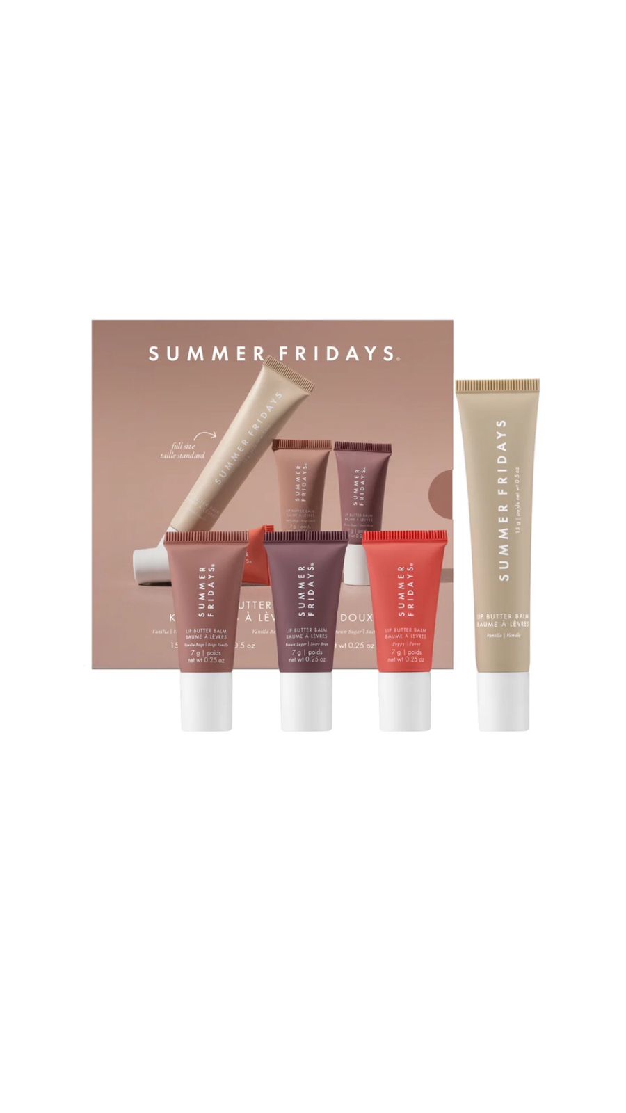 SUMMER FRIDAYS LIP BUTTER BALM SET (15g+7g+7g+7g) سمر فرايدي مجموعة العناية بالشفاه