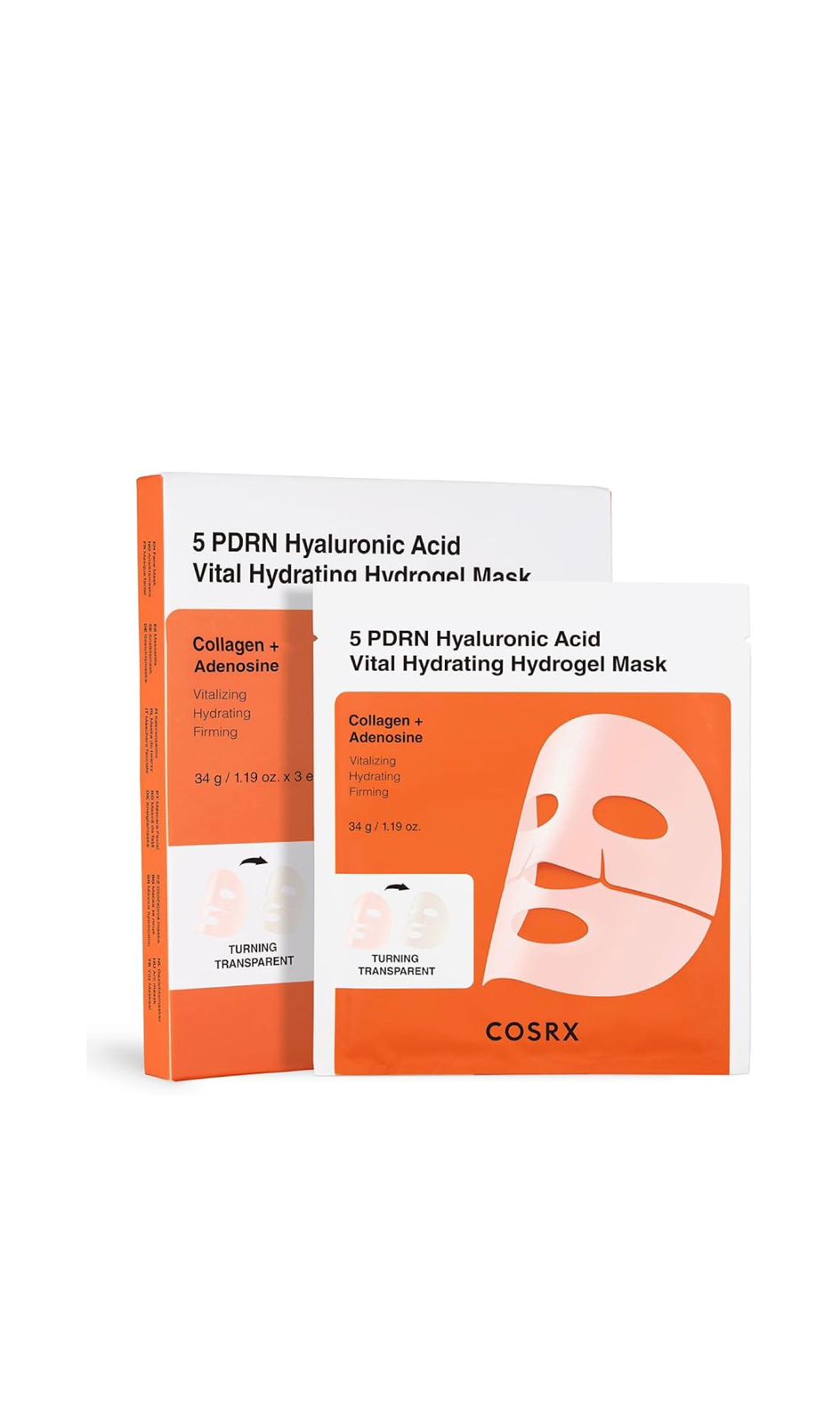 COSRX 5 PDRN HYALURONIC ACID VITAL HYDRATING HYDROGEL MASK 34g كوزركس قناع الهيدروجيل المرطب والمجدد للبشرة بحمض الهيالورونيك