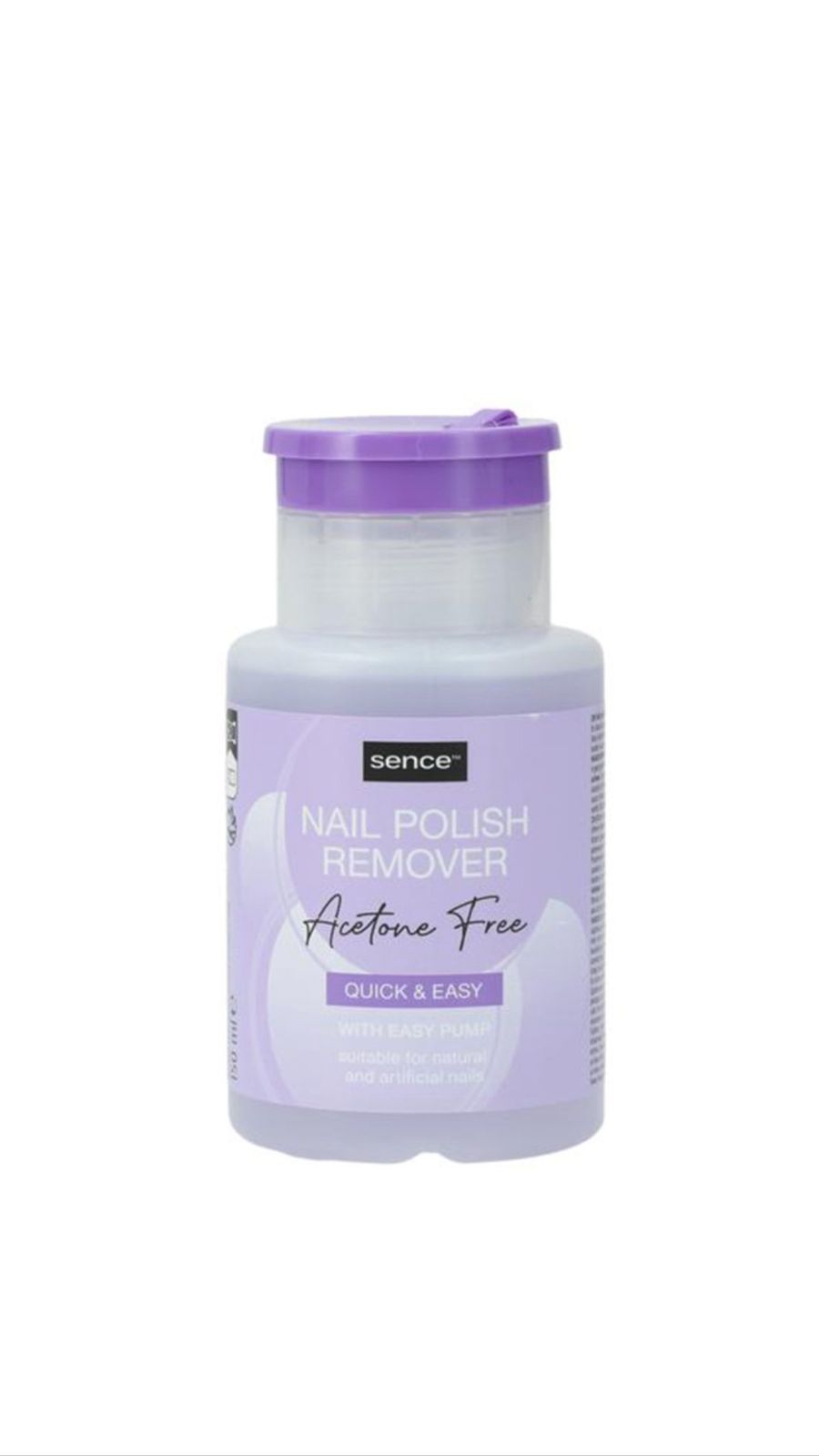 SENCE BEAUTY NAIL POLISH REMOVER ACETONE FREE 150ml سينس بيوتي مزيل طلاء الأظافر خال من الاسيتون