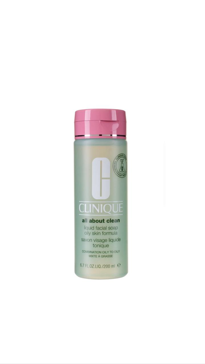CLINIQUE ALL ABOUT CLEAN LIQUID FACIAL SOAP FOR COMBINATION AND OILY SKIN 200ML كلينك غسول للبشرة الدهنية والمختلطة