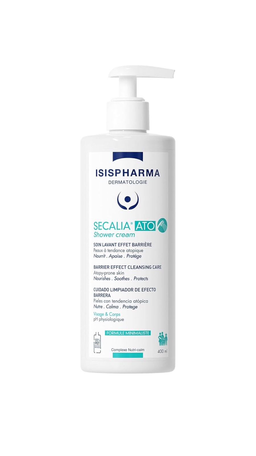 ISISPHARMA SECALIA ATO SHOWER CREAM 400ml أسيس فارما غسول كريمي للجسم والبشرة مضاد للأكزيما
