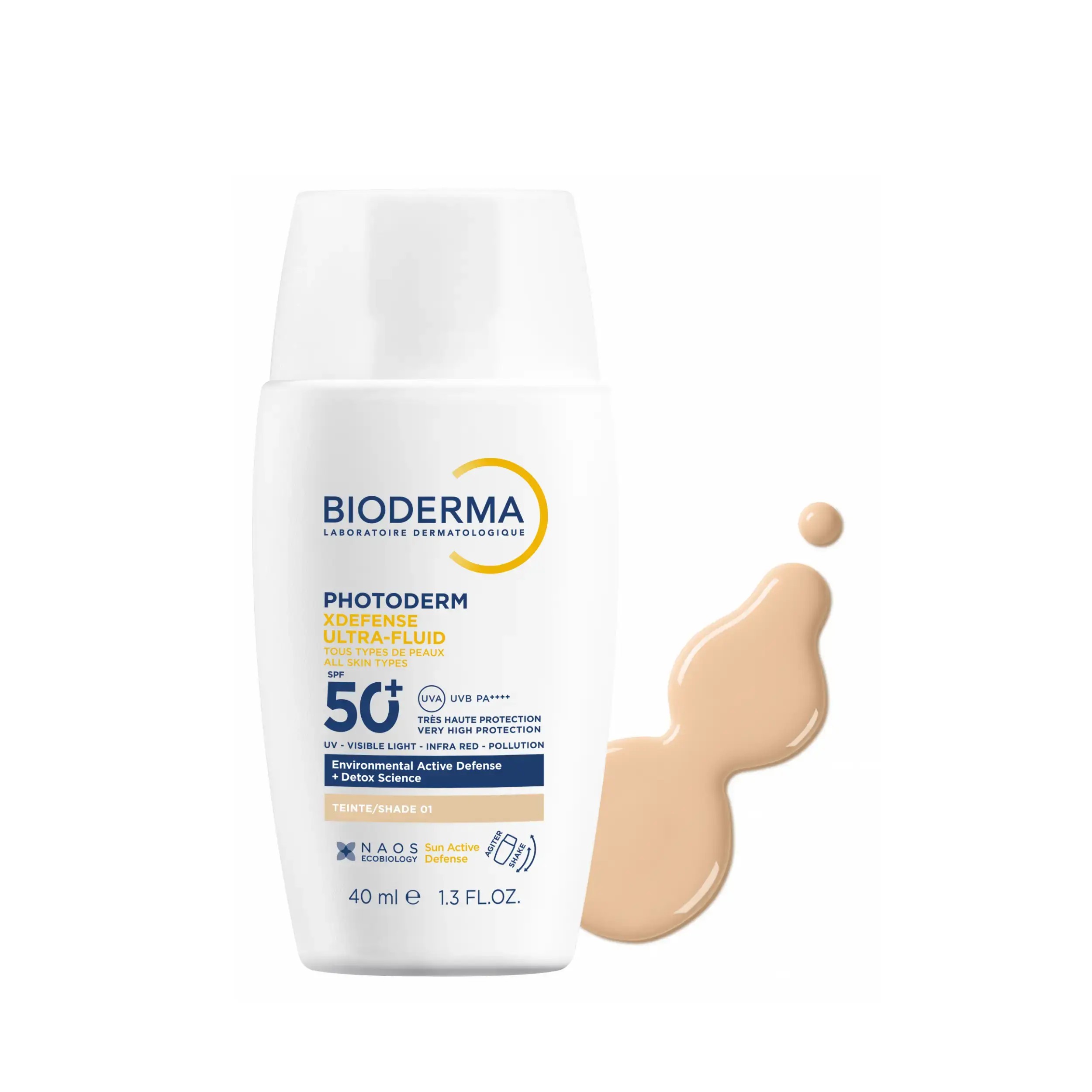 BIODERMA Photoderm XDefense Ultra Fluid Very Light 01 SPF50+  - All skin types 40ml بايوديرما واق شمس بعامل حماية لجميع انواع البشرة