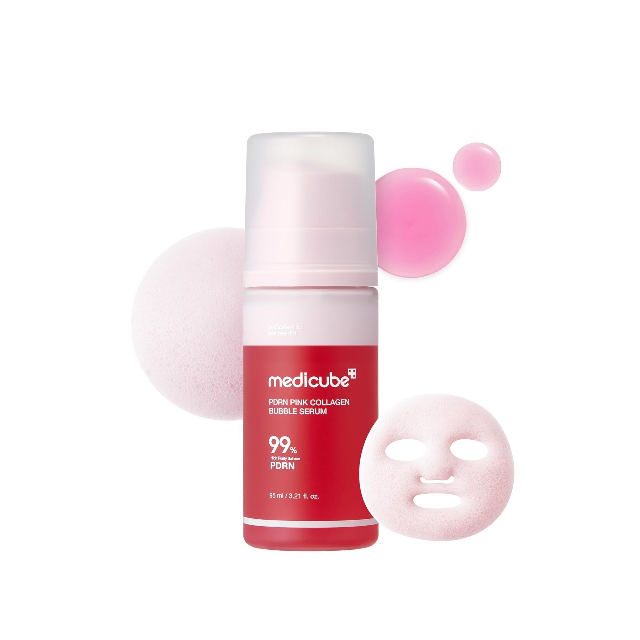 MEDICUBE PDRN Pink Collagen Bubble Serum for all skin types 95ml  ميدكيوب سيروم الكولاجين لترطيب وشد البشرة