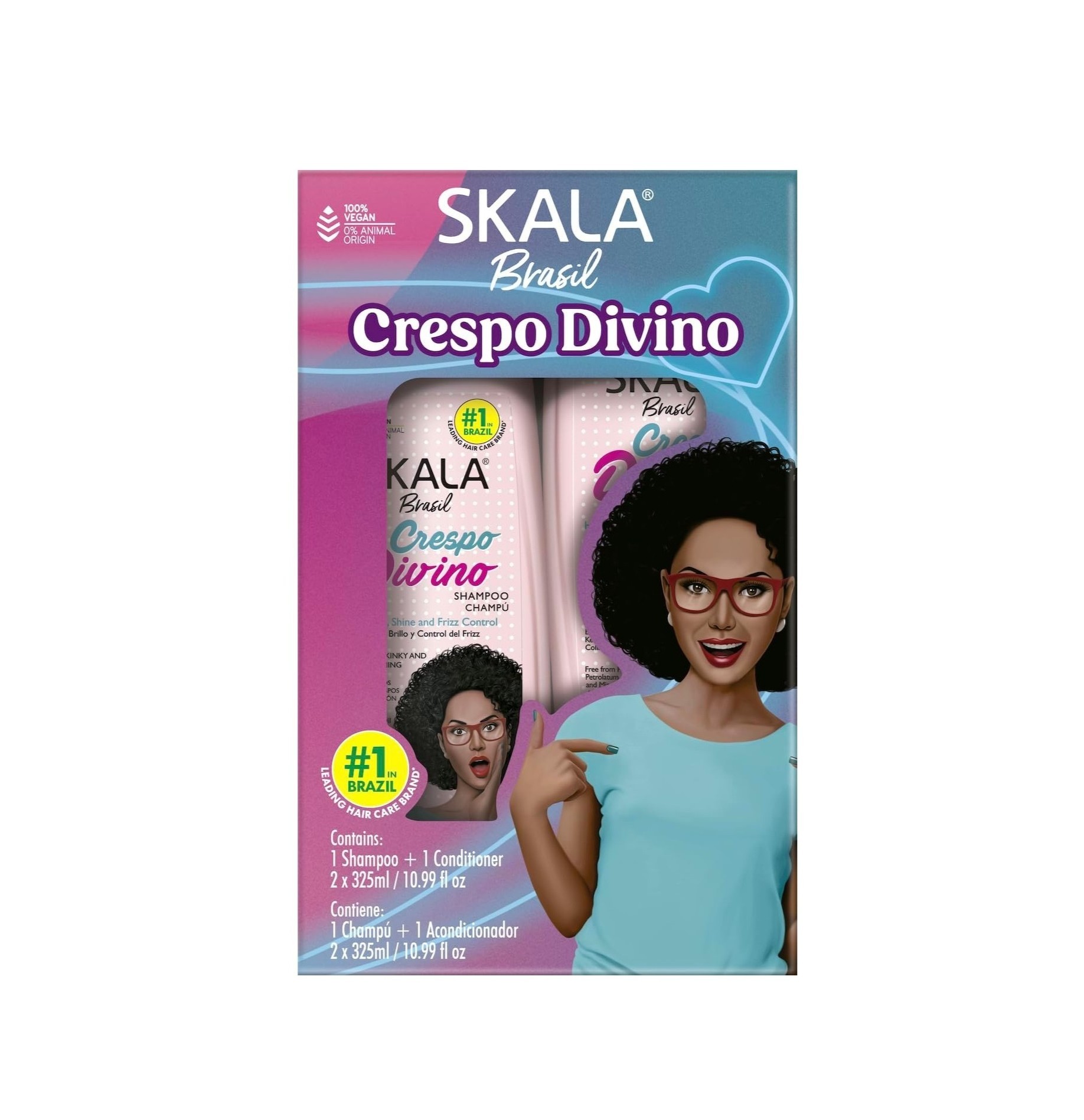 SKALA Crespo Divino for curly hair (Shampoo 325ml + Conditioner 325ml) Kit  سكالا مجموعة العناية والتحكم بالشعر الكيرلي