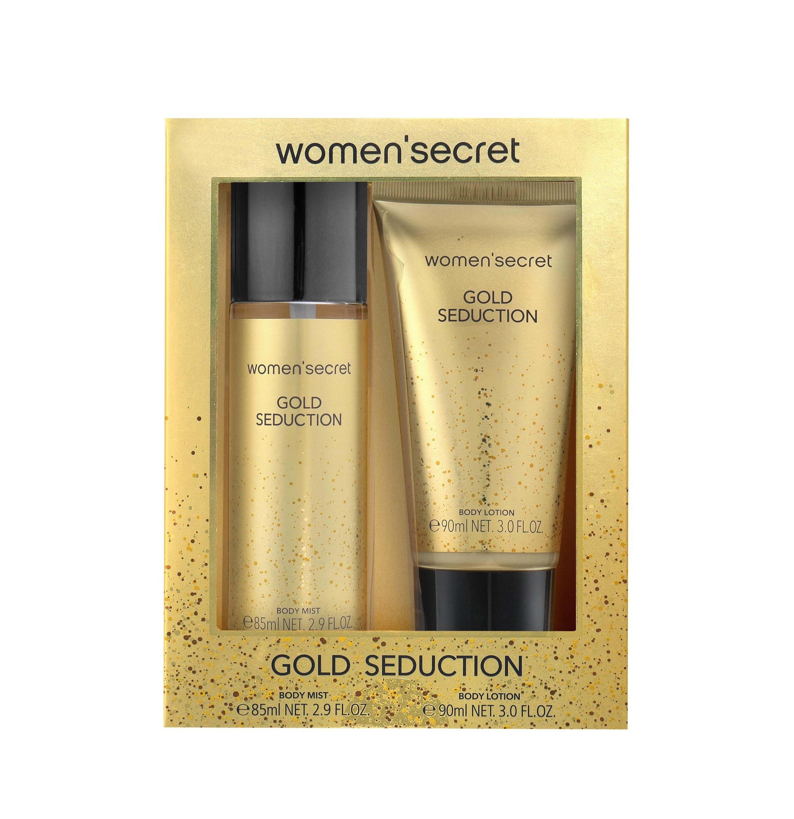 WOMEN'SECRET Gold Seduction Gift Set for Women (Body Mist 85ml + Body Lotion 90ml)  وومن سيكرت بكج العناية بالجسم