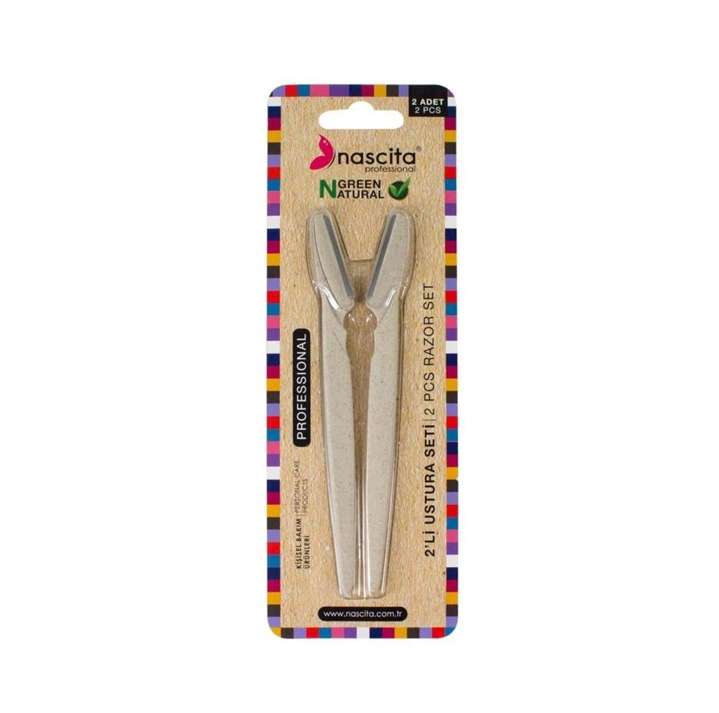 NASCITA Green Natural 2-Piece Razor Set - 05 ناسيتا سيت شفرات الحواجب