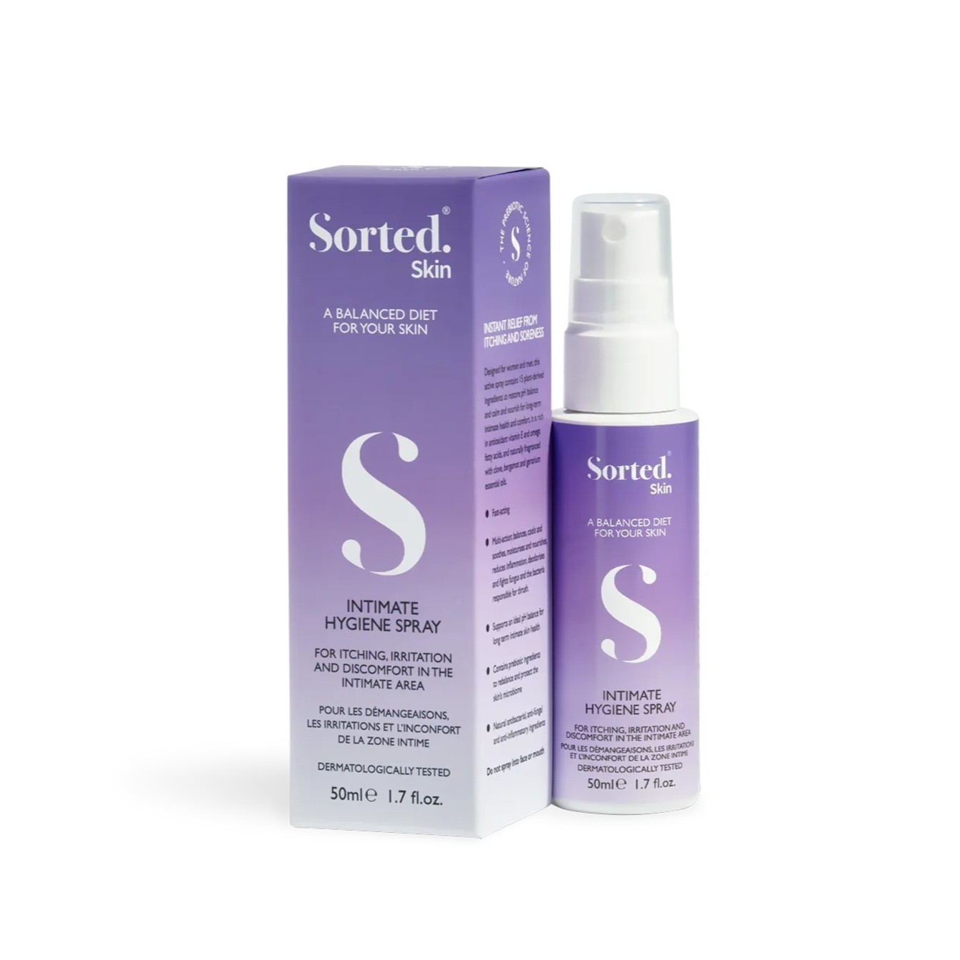 SORTED SKIN INTIMATE HYGIENE SPRAY 50ml  سورتيد سكن بخاخ العناية بالمناطق الحساسة
