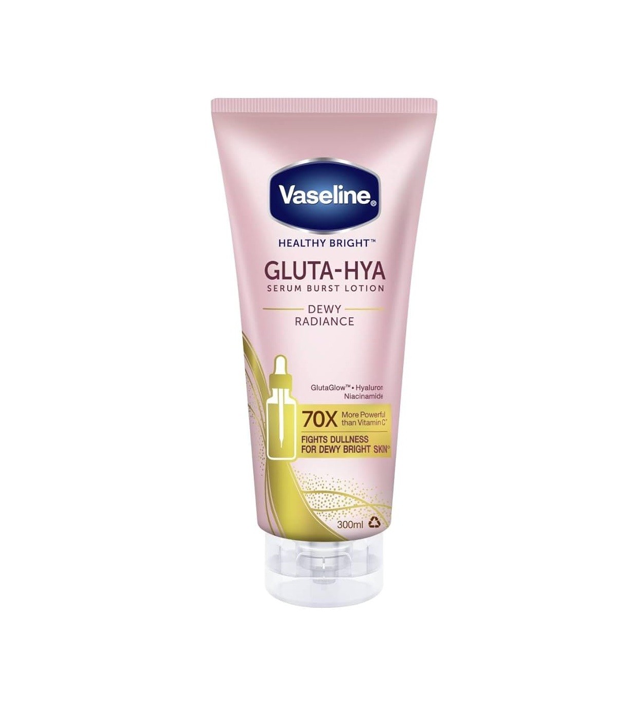 VASELINE HEALTHY BRIGHT GLUTA-HYA SERUM BURST LOTION DEWY RADIANCE 70x 330ml فازلين هيلثي برايت سيروم مرطب للجسم 