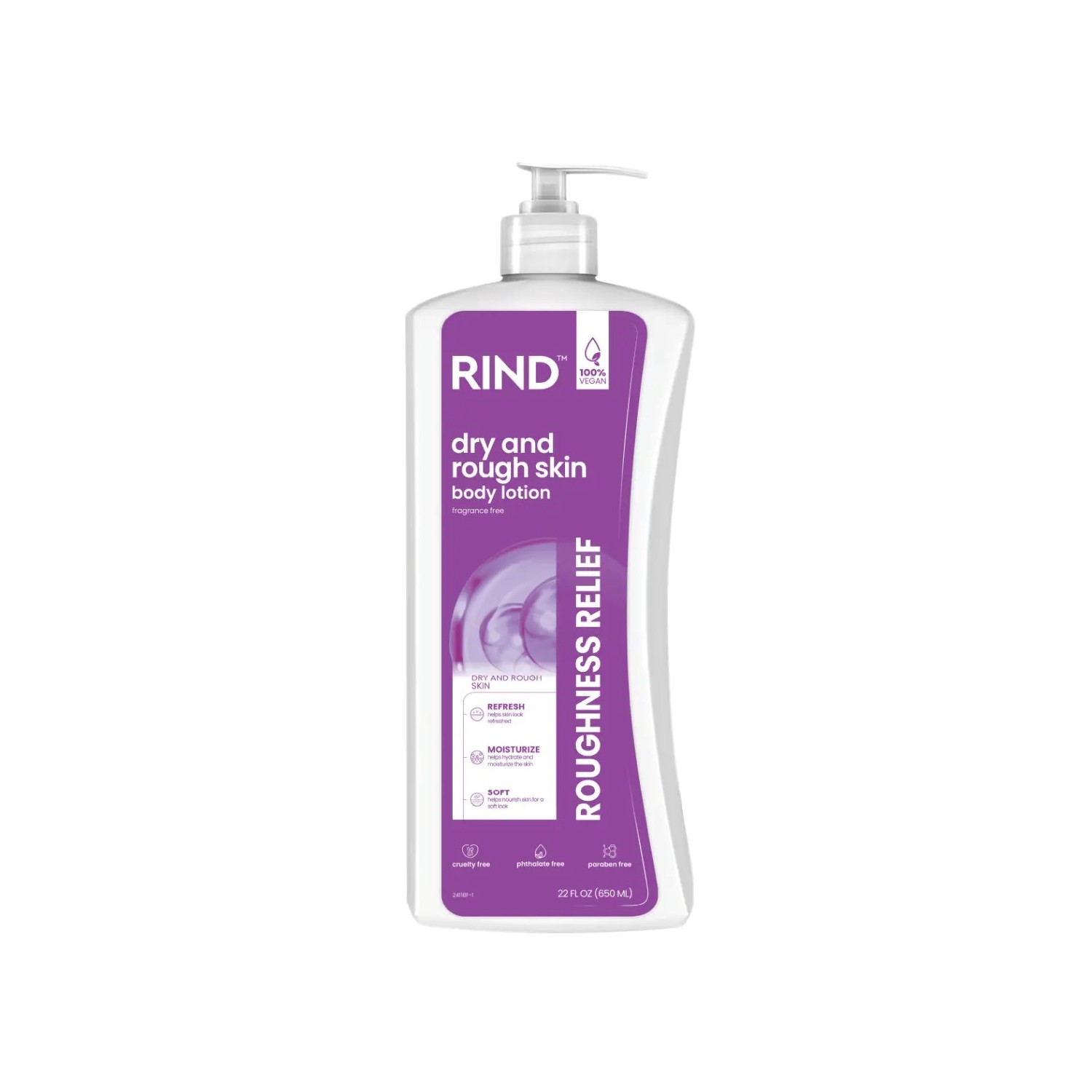 RIND Dry And Rough Skin Body Lotion – fragrance free 650ml ريند لوشن مرطب للجسم للبشرة الجافة والخشنة