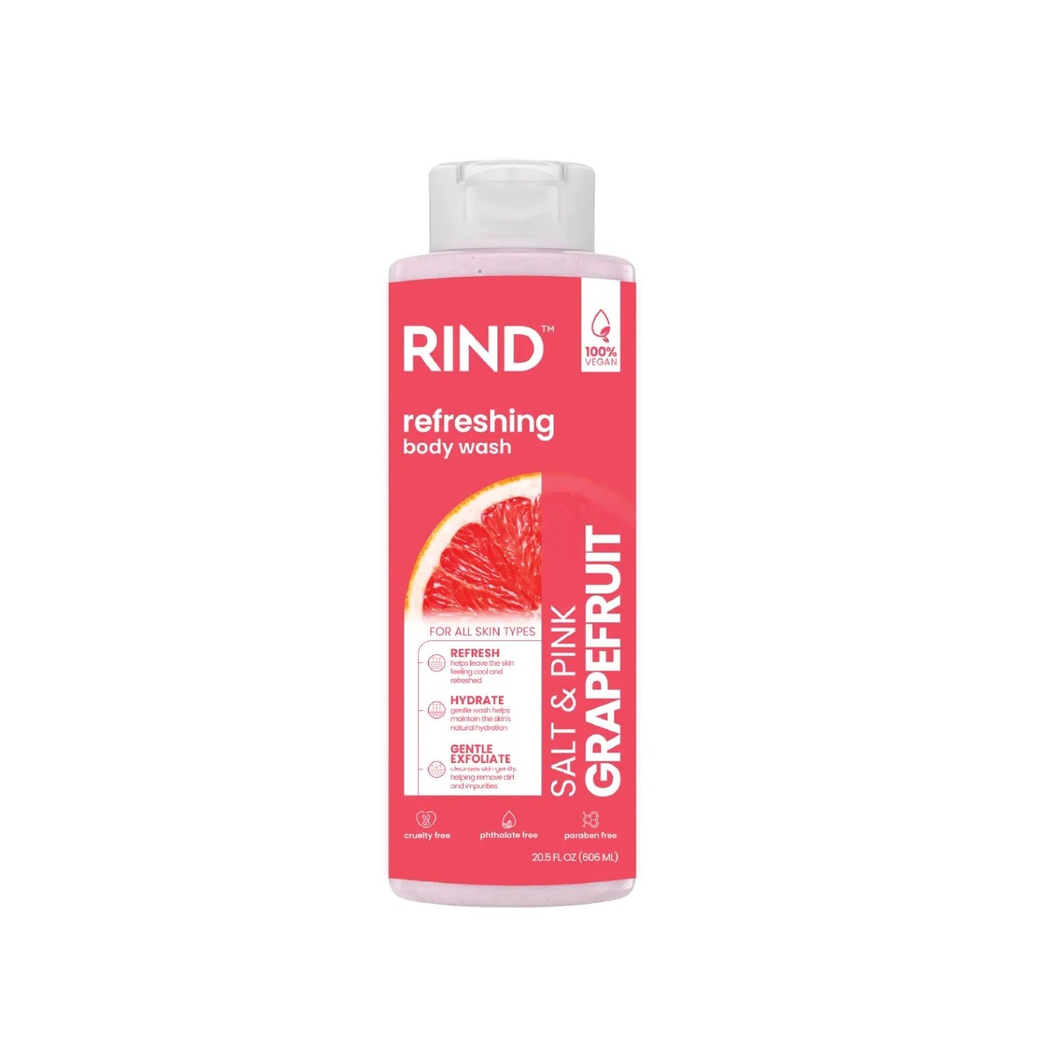 RIND PRO Refreshing Body Wash Salt & Pink 606ml - Grapefruit ريند غسول جسم برائحة الجريب فروت