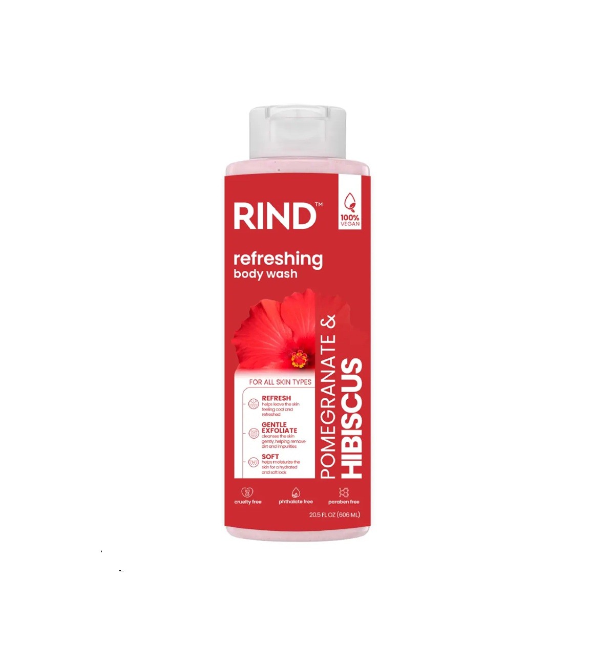 RIND PRO REFRESHING BODY WASH 606ml - POMEGRANATE & HIBISCUS  ريند غسول جسم برائحة الرمان والكركديه