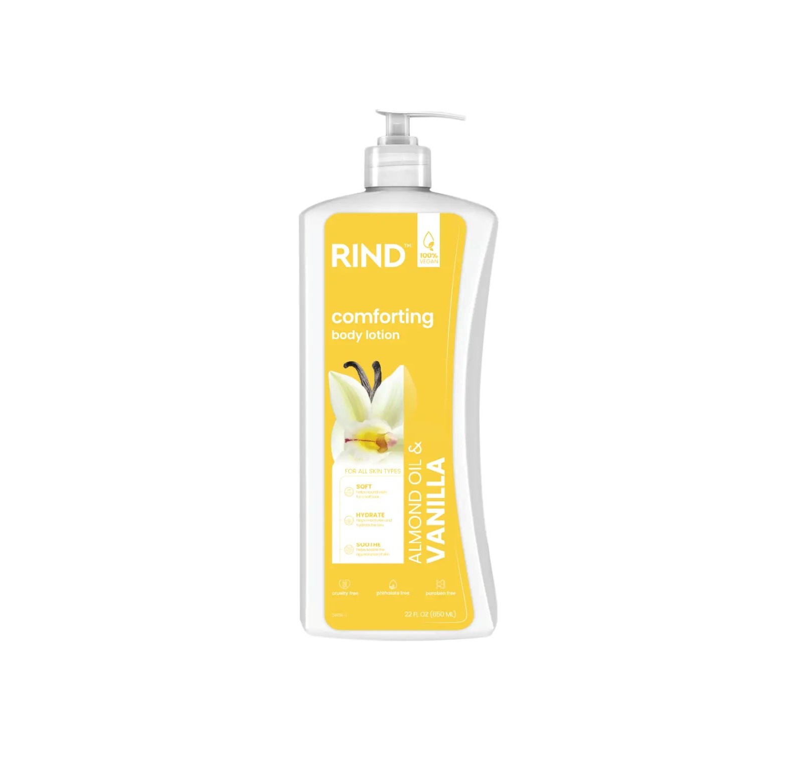 RIND Comforting Body Lotion – Almond Oil & vanilla 650ml ريند لوشن مرطب للجسم بخلاصة زيت اللوز والفانيليا