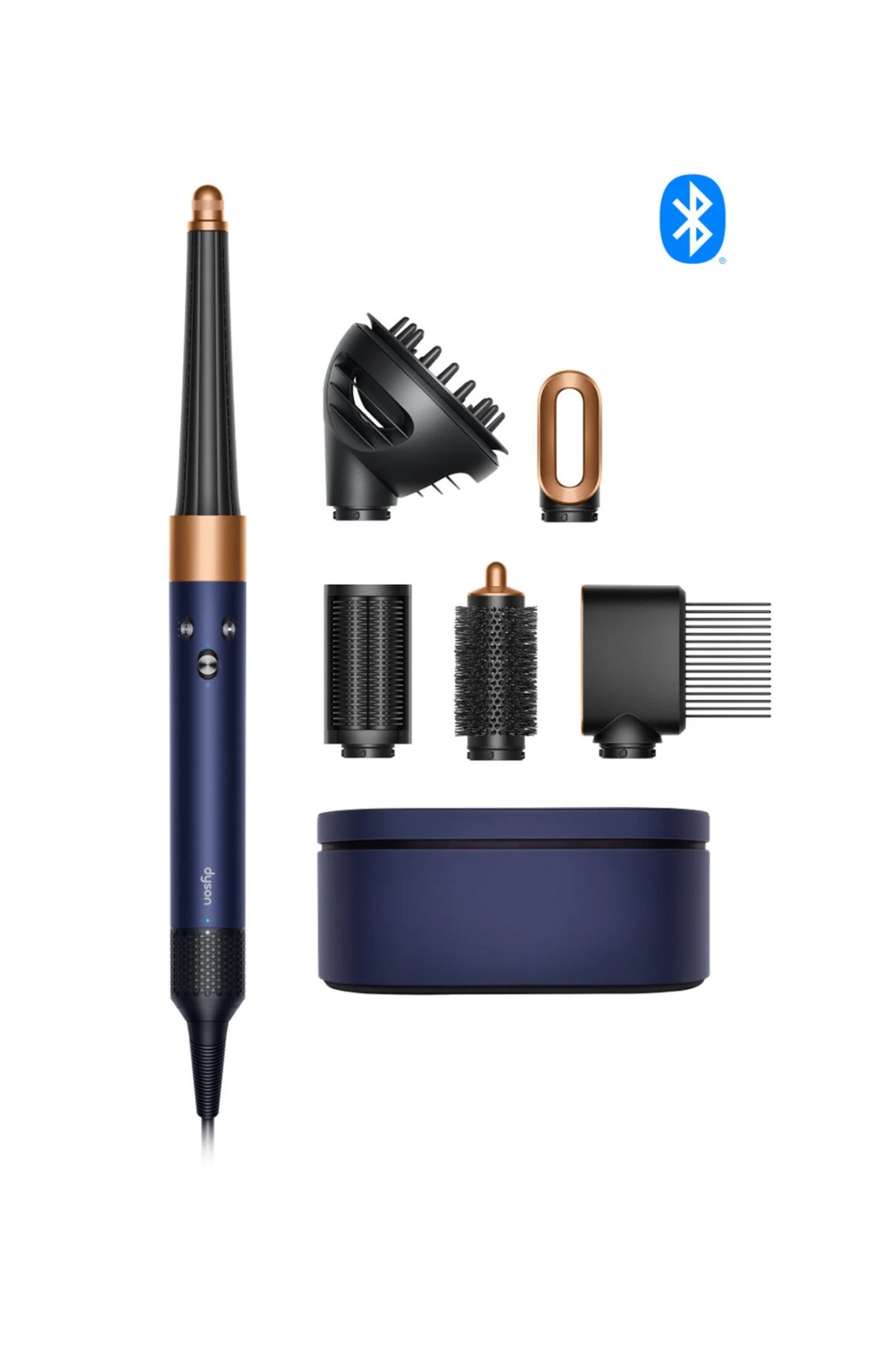 DYSON Airwrap i.d.™️ multi-styler and dryer Curly+Coily (Prussian Blue/Rich Copper) دايسون جهاز متطور لتصفيف وتجفيف الشعر بتقنية البلوتوث (بلون أزرق نحاسي)