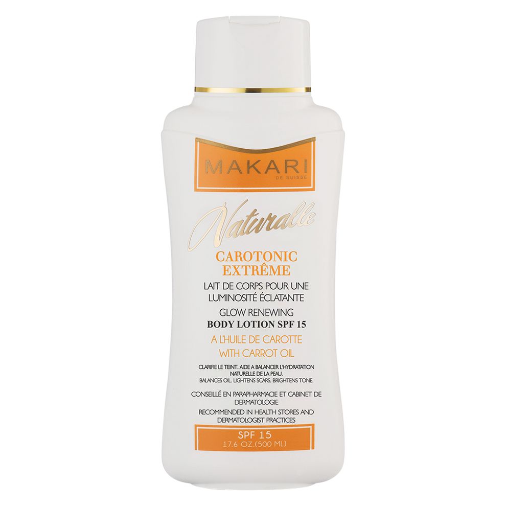 MAKARI NATURALLE CAROTONIC EXTRÊME GLOW RENEWING BODY LOTION SPF 15 - 500ml ماكاري لوشن لتجديد وتوحيد لون الجسم بعامل حماية من الشمس